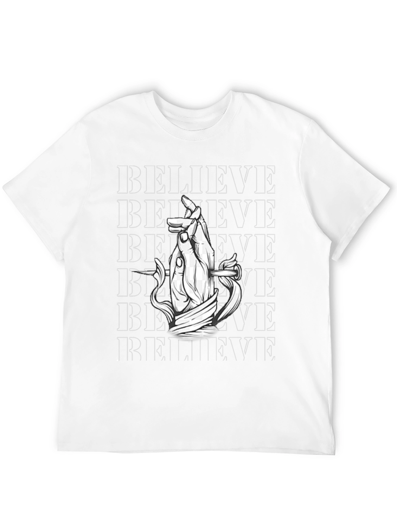Believe Graphic Print Black T-Shirt