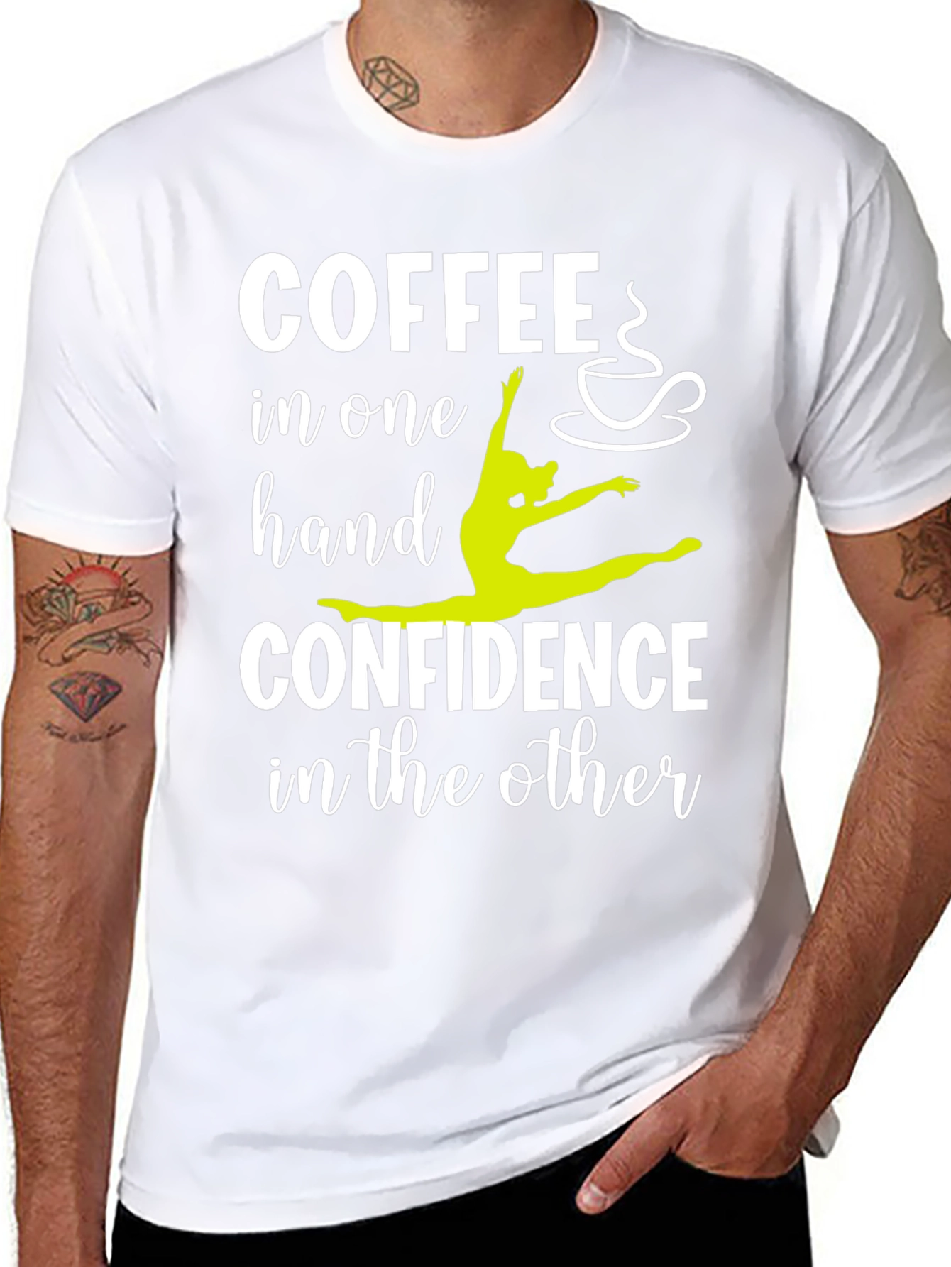 Coffee & Confidence Graphic Tee - Gymnast Design