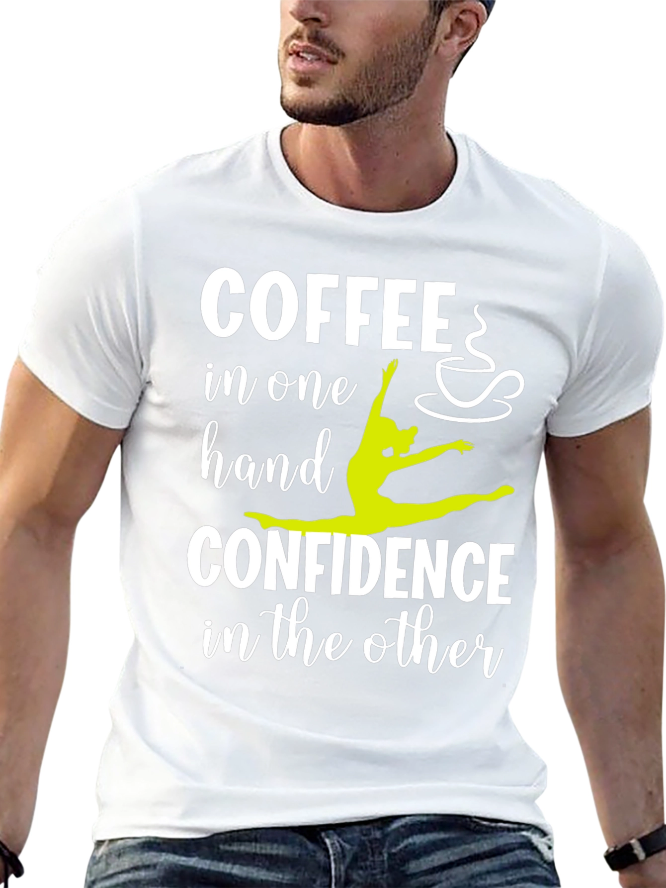 Coffee & Confidence Graphic Tee - Gymnast Design