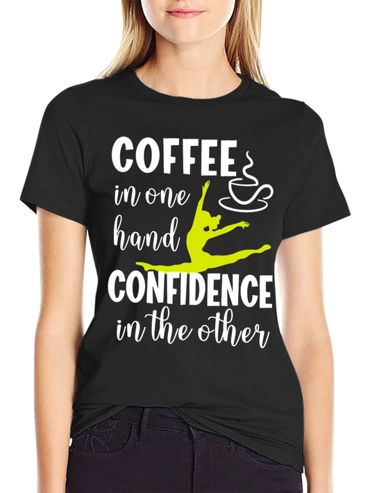Coffee & Confidence Graphic Tee - Gymnast Design
