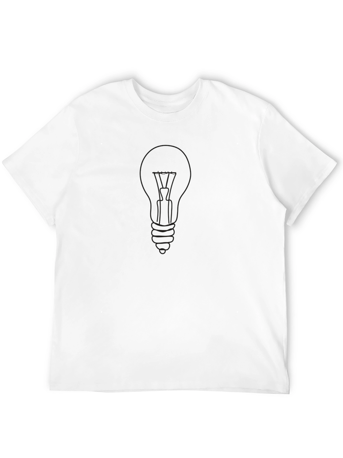 Mens Black Graphic Tee - Light Bulb Design
