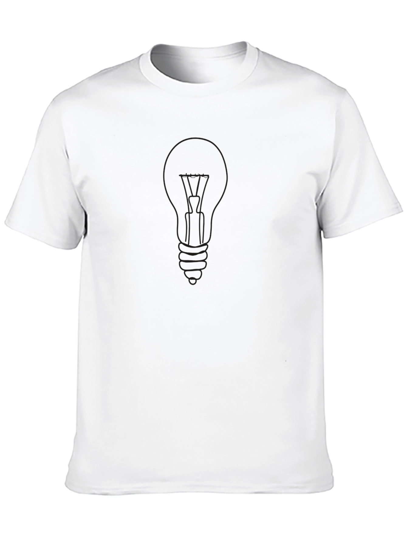 Mens Black Graphic Tee - Light Bulb Design