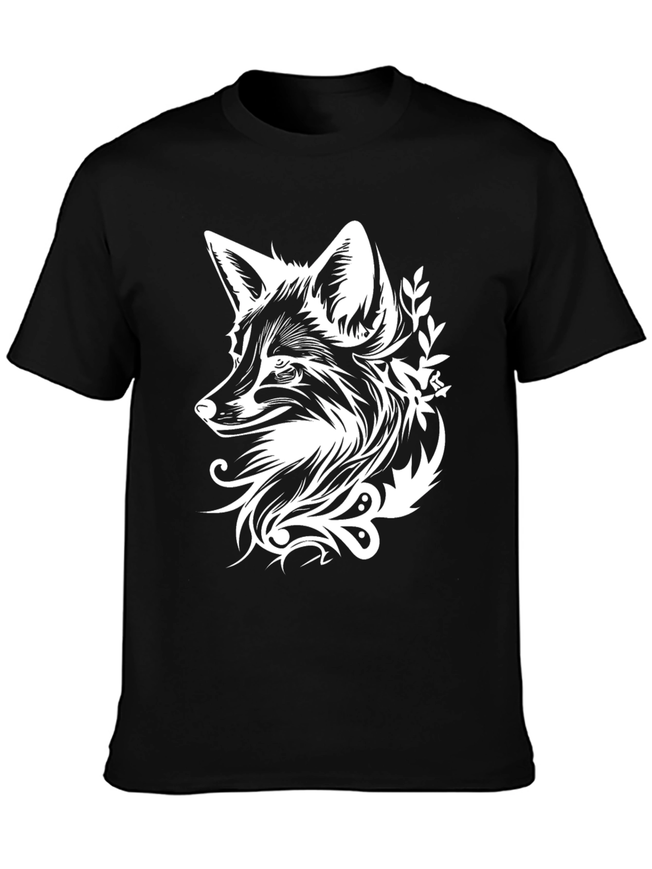 Fox Graphic Tee - Stylish Black T-Shirt