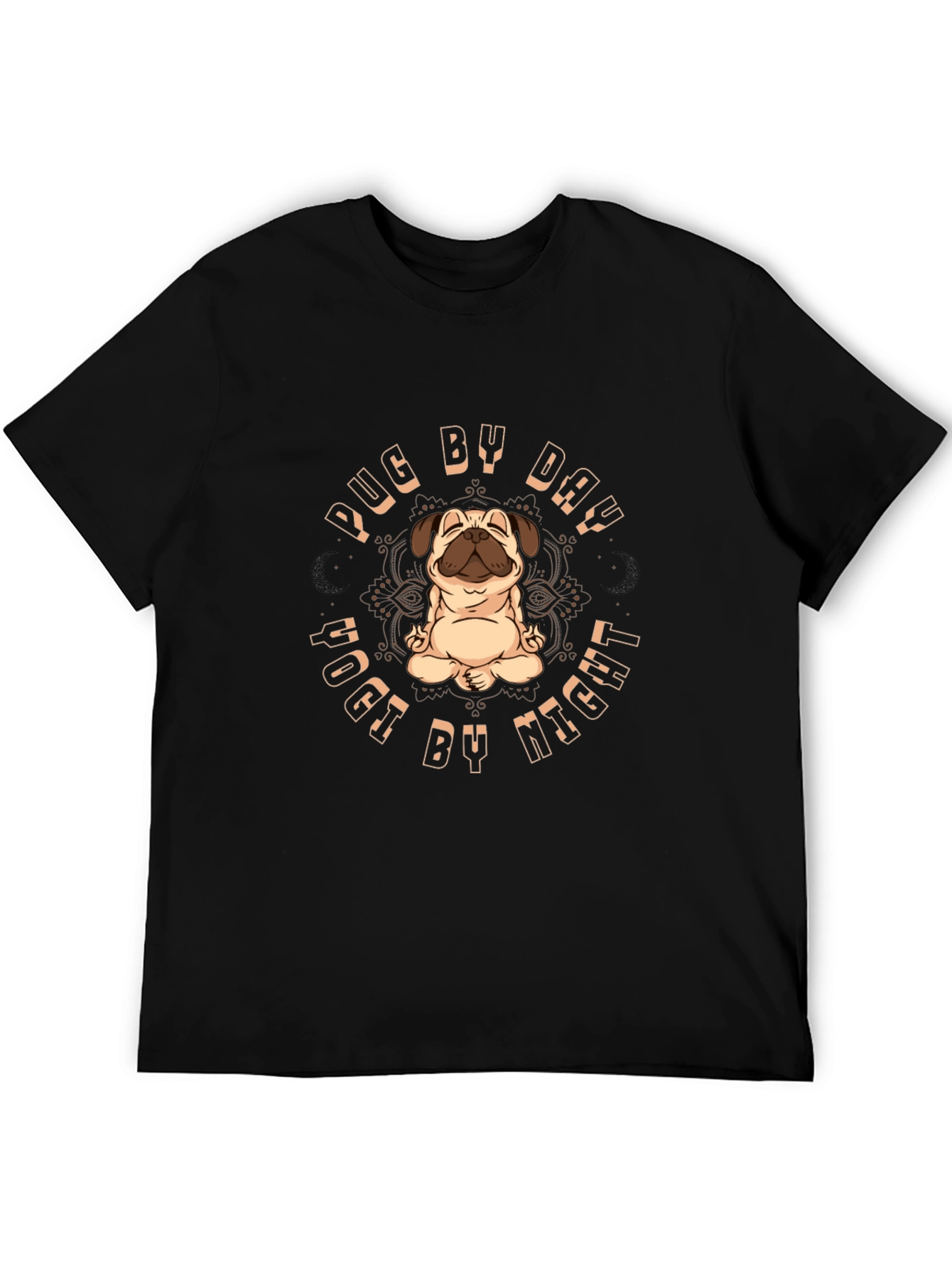 Pug Yoga T-Shirt - Day and Night Zen