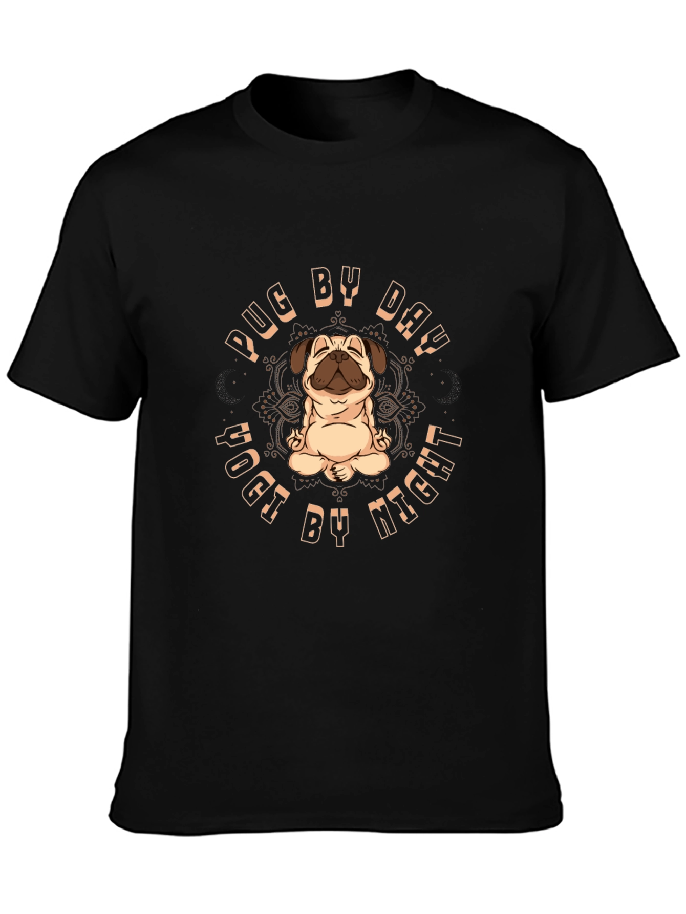 Pug Yoga T-Shirt - Day and Night Zen