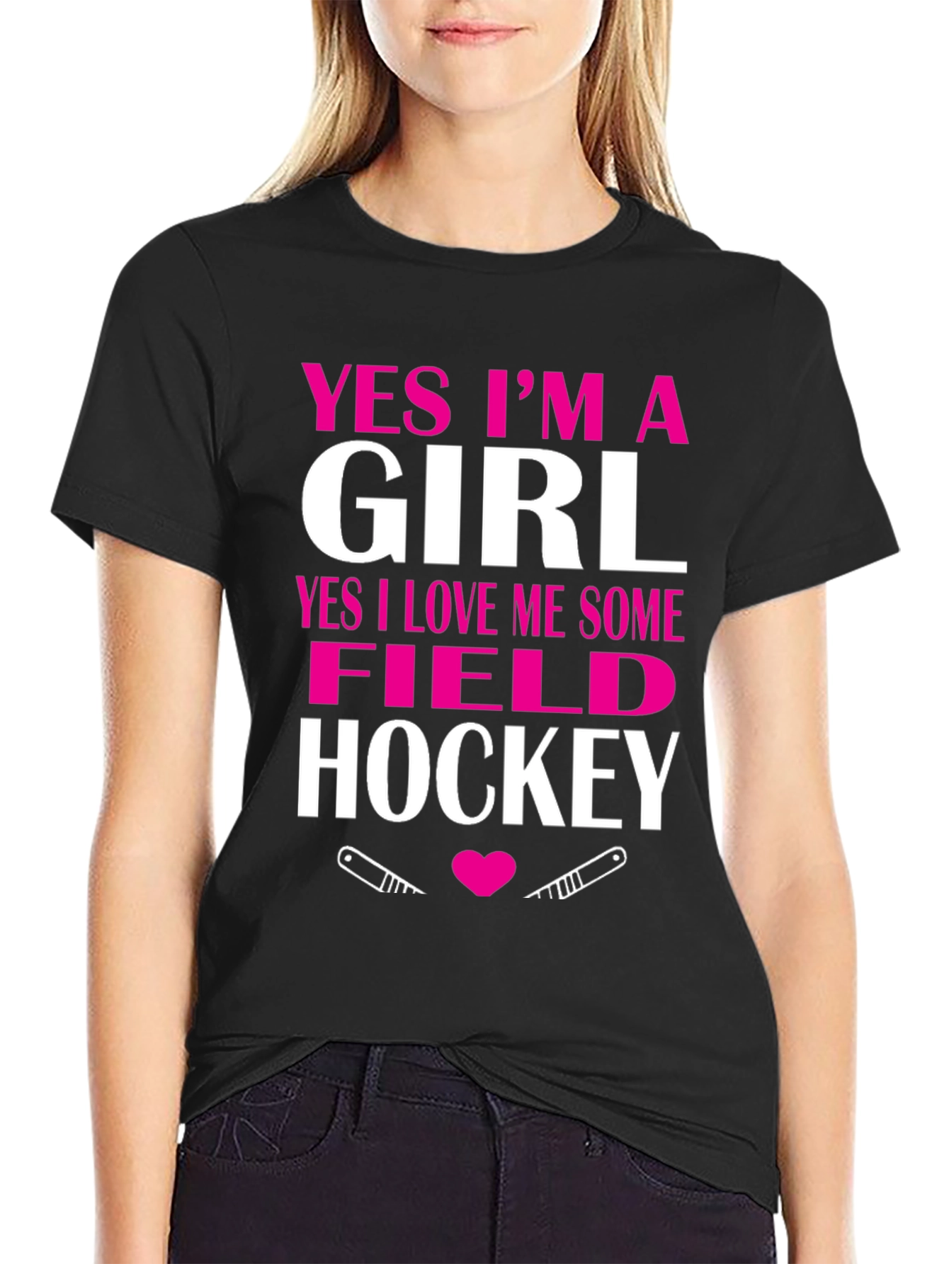 Yes Im A Girl Field Hockey T-Shirt