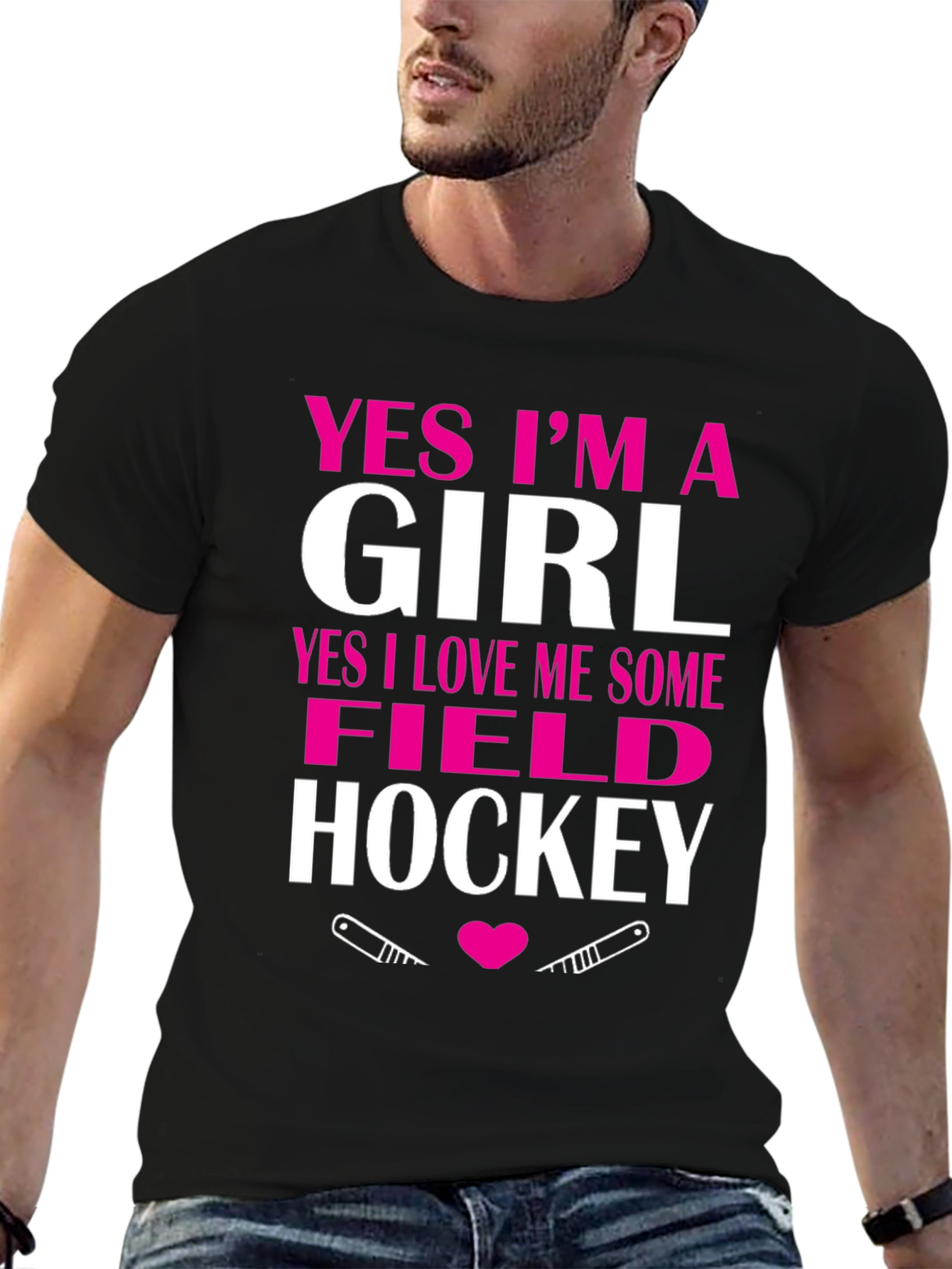 Yes Im A Girl Field Hockey T-Shirt