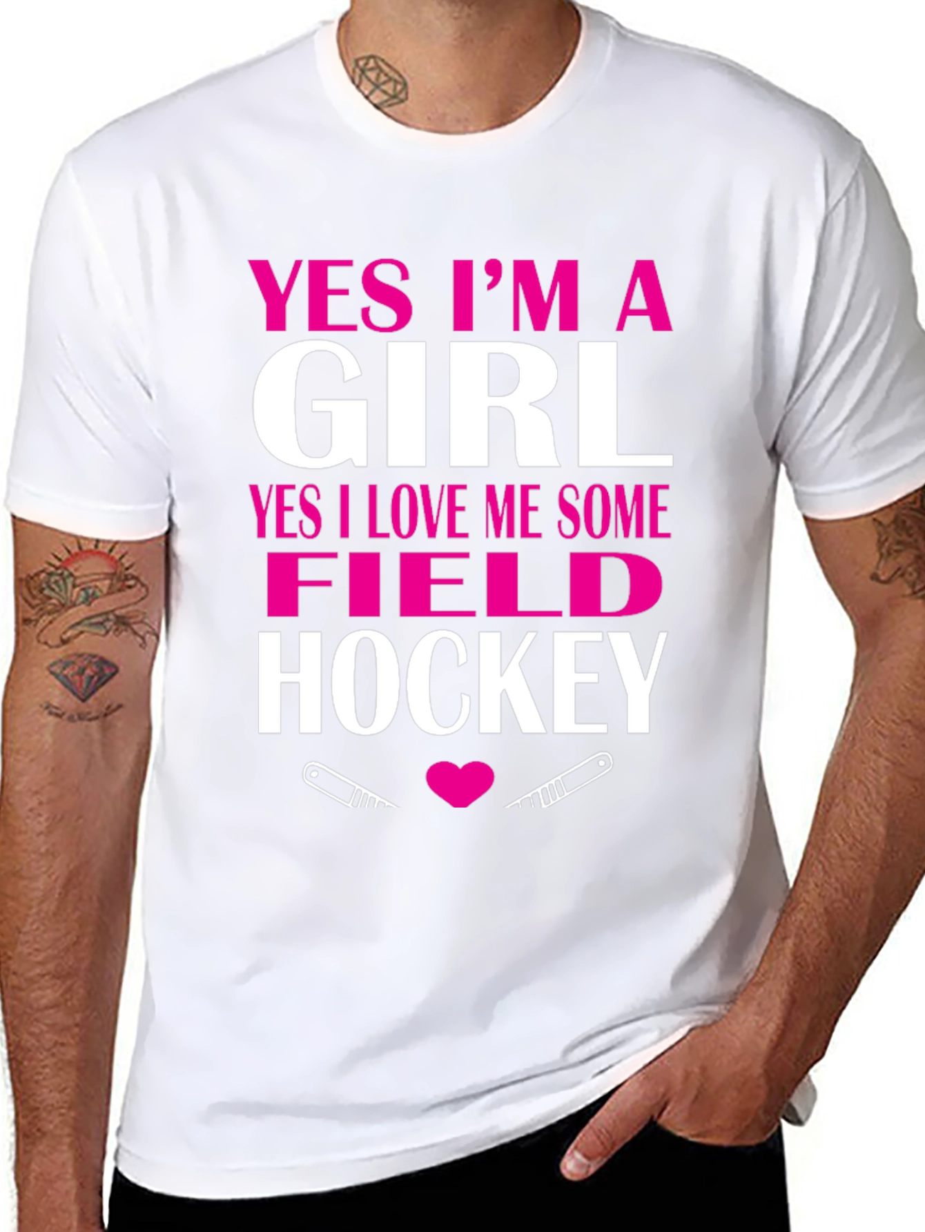 Yes Im A Girl Field Hockey T-Shirt