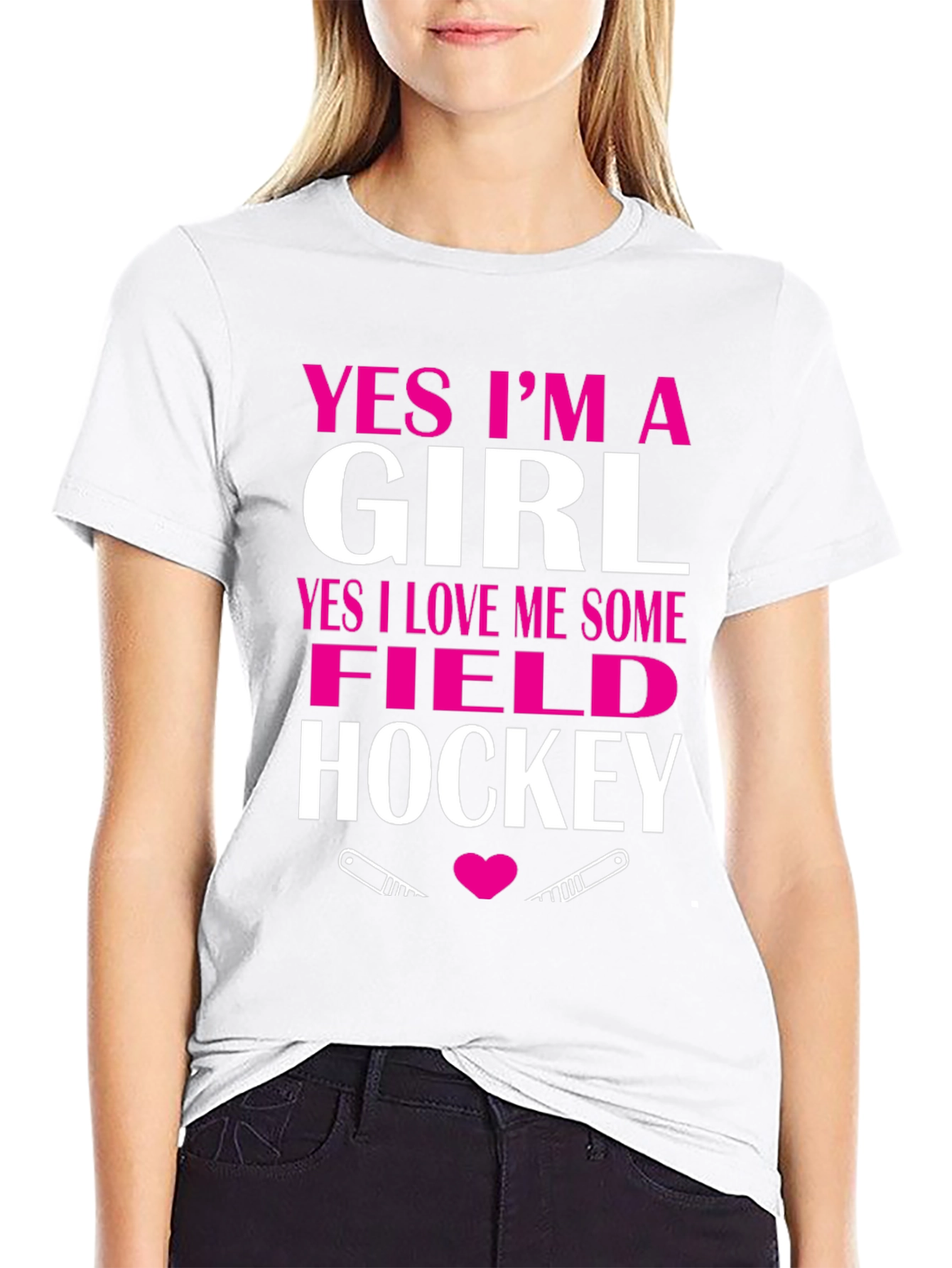 Yes Im A Girl Field Hockey T-Shirt