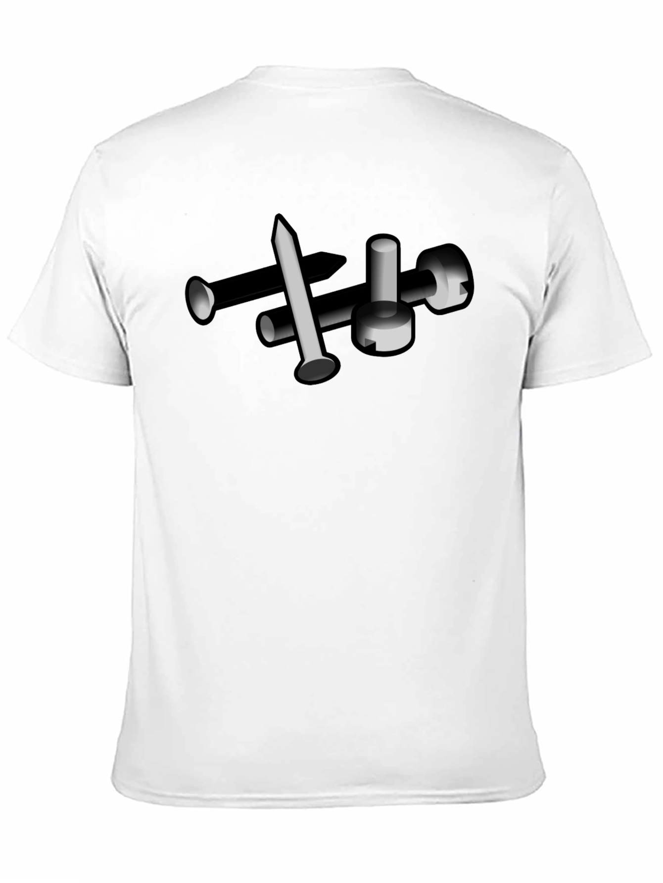 Nails & Screw Graphic Tee - Black Cotton T-Shirt
