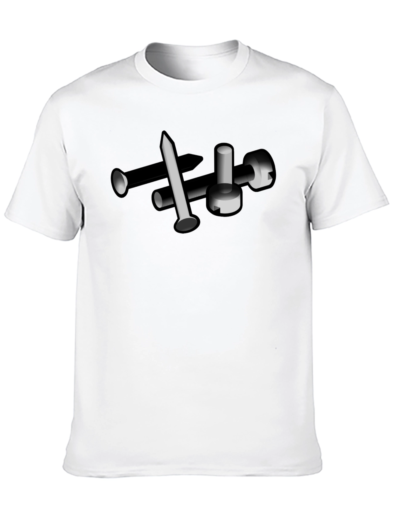 Nails & Screw Graphic Tee - Black Cotton T-Shirt