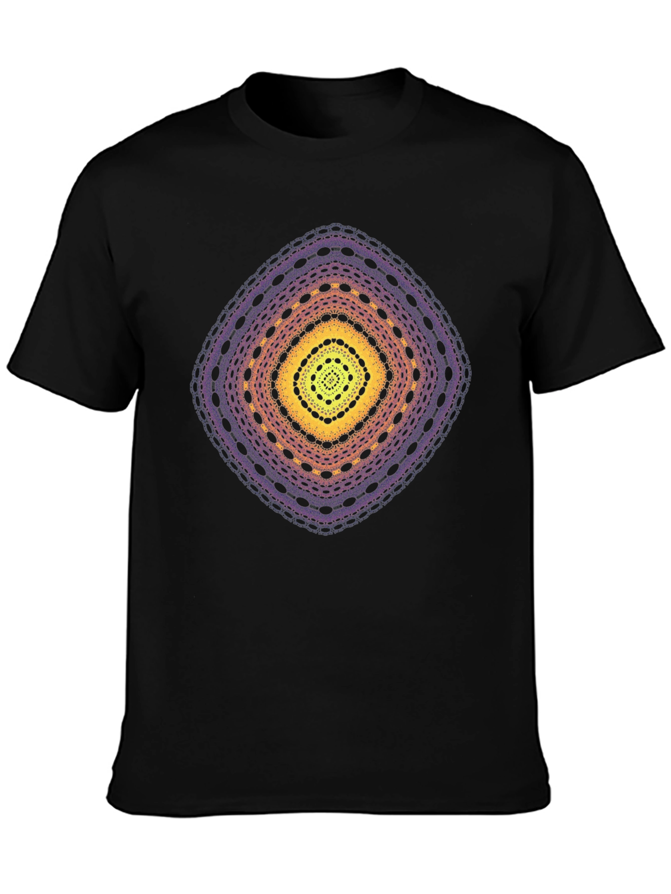 Abstract Diamond Graphic T-Shirt - Black