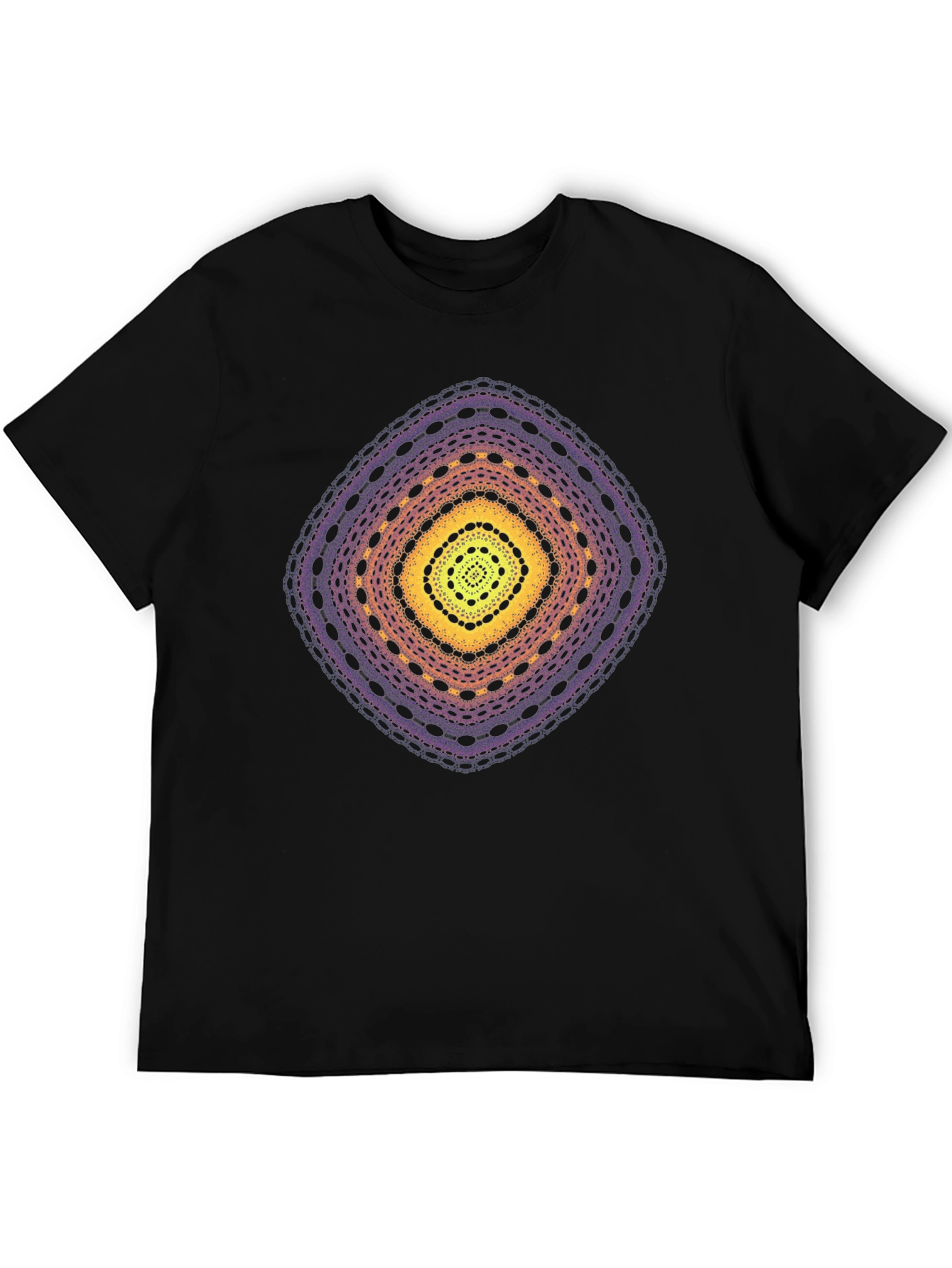 Abstract Diamond Graphic T-Shirt - Black