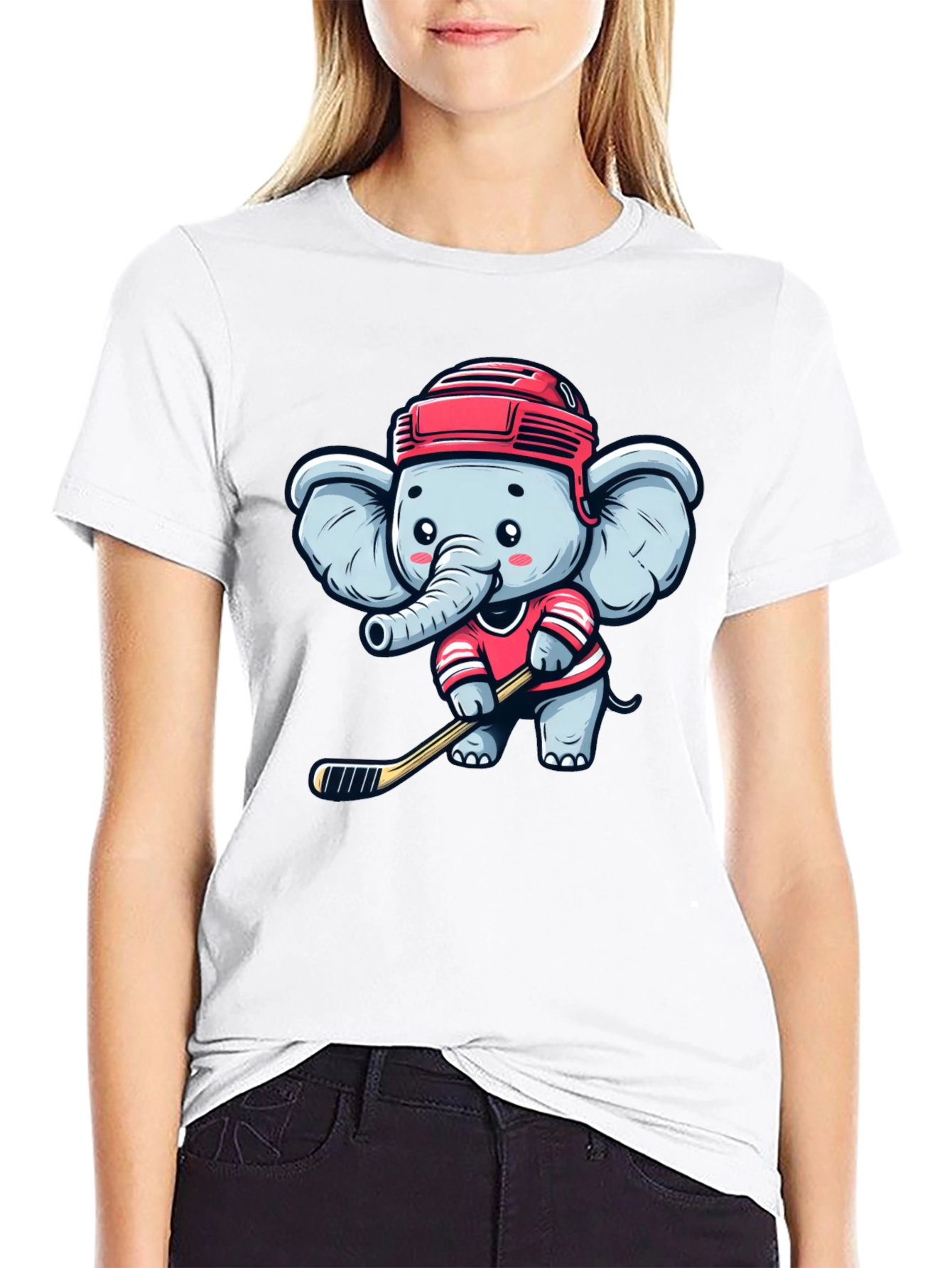 Elephant Hockey T-Shirt: Cute Sports Tee