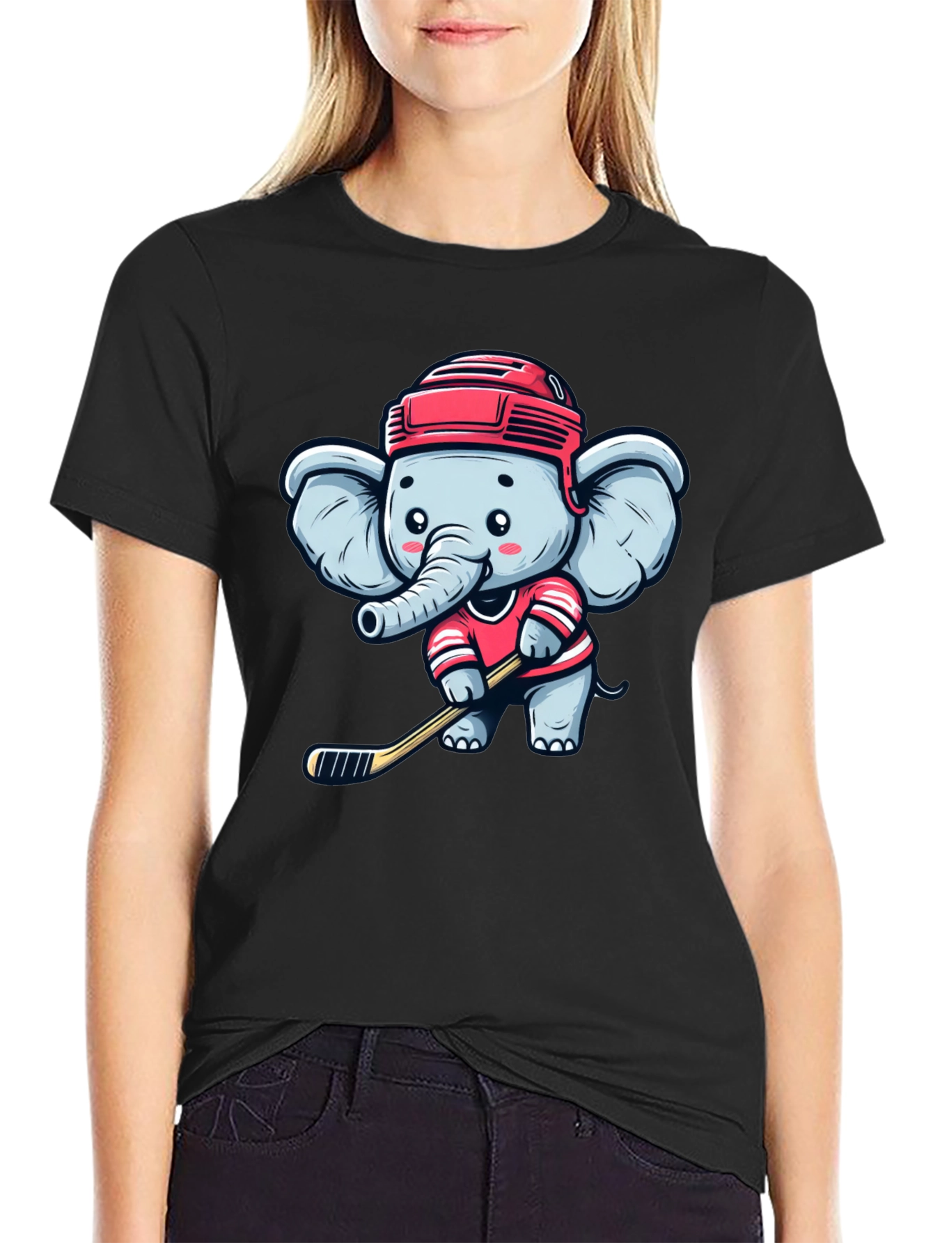 Elephant Hockey T-Shirt: Cute Sports Tee