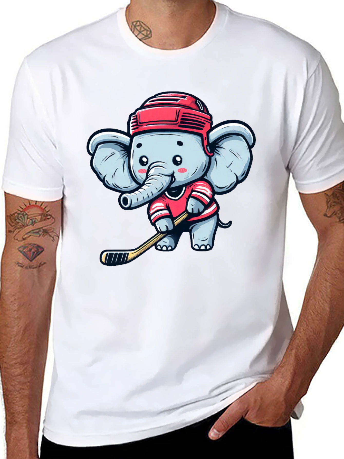 Elephant Hockey T-Shirt: Cute Sports Tee