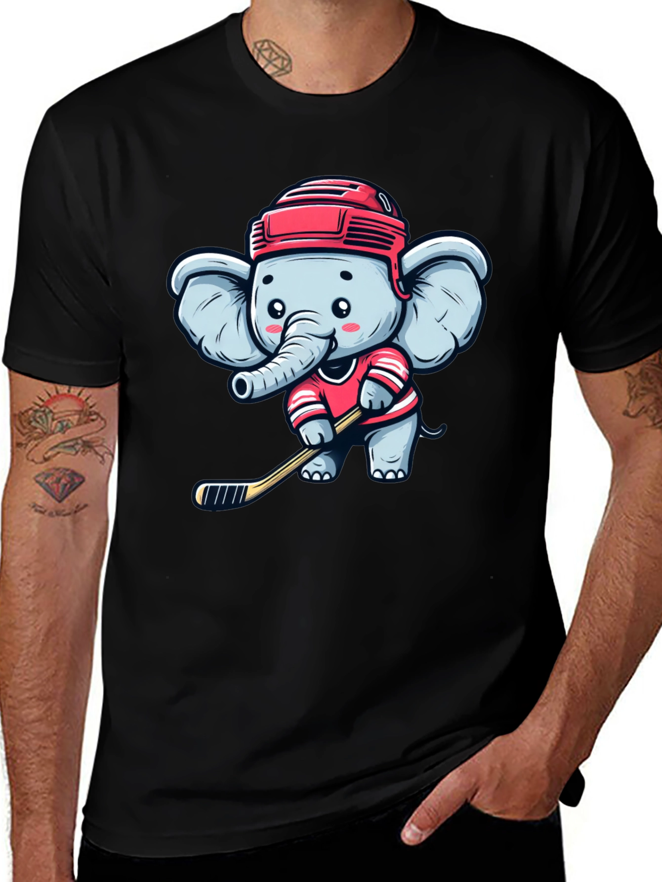 Elephant Hockey T-Shirt: Cute Sports Tee