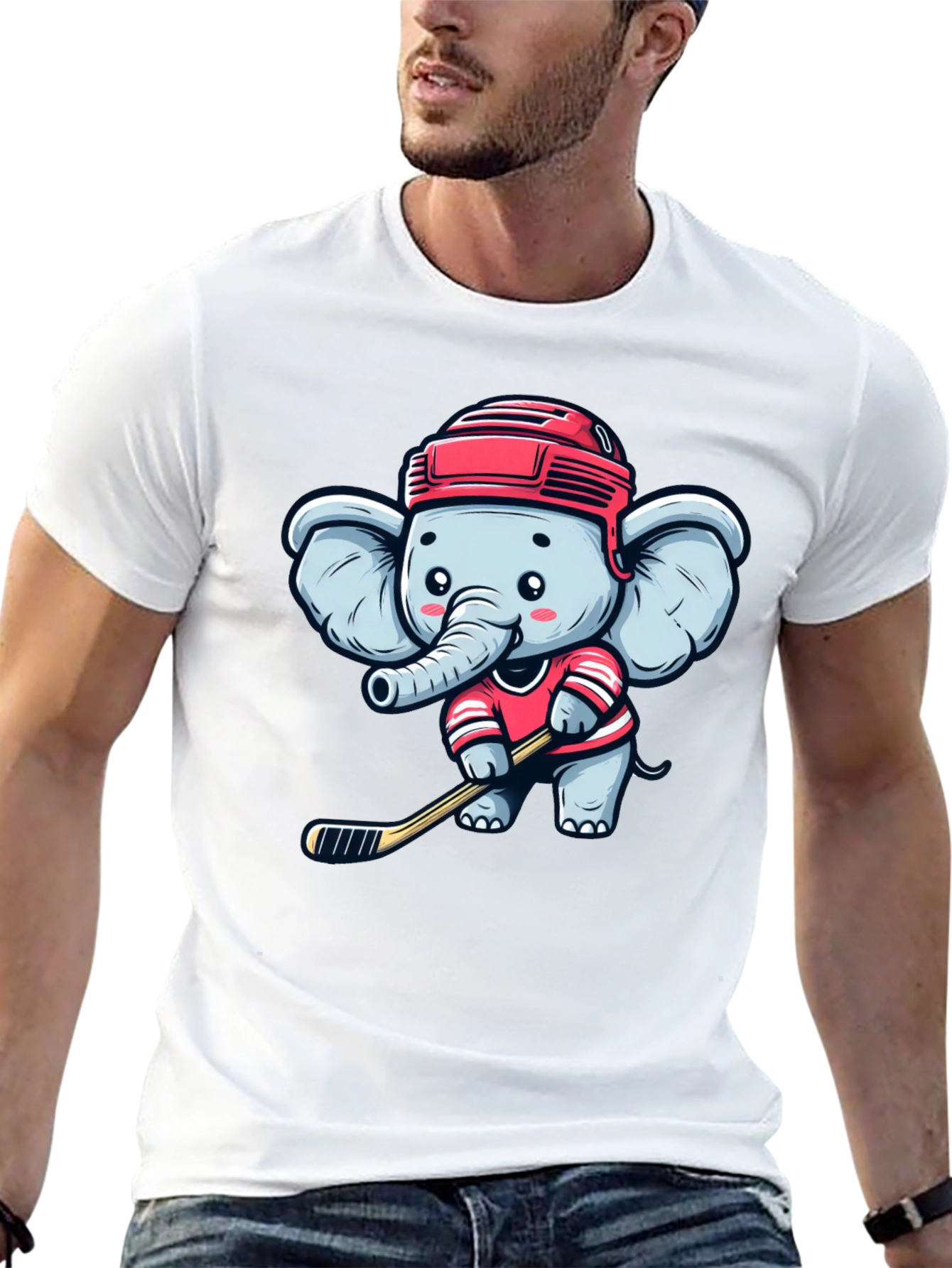 Elephant Hockey T-Shirt: Cute Sports Tee