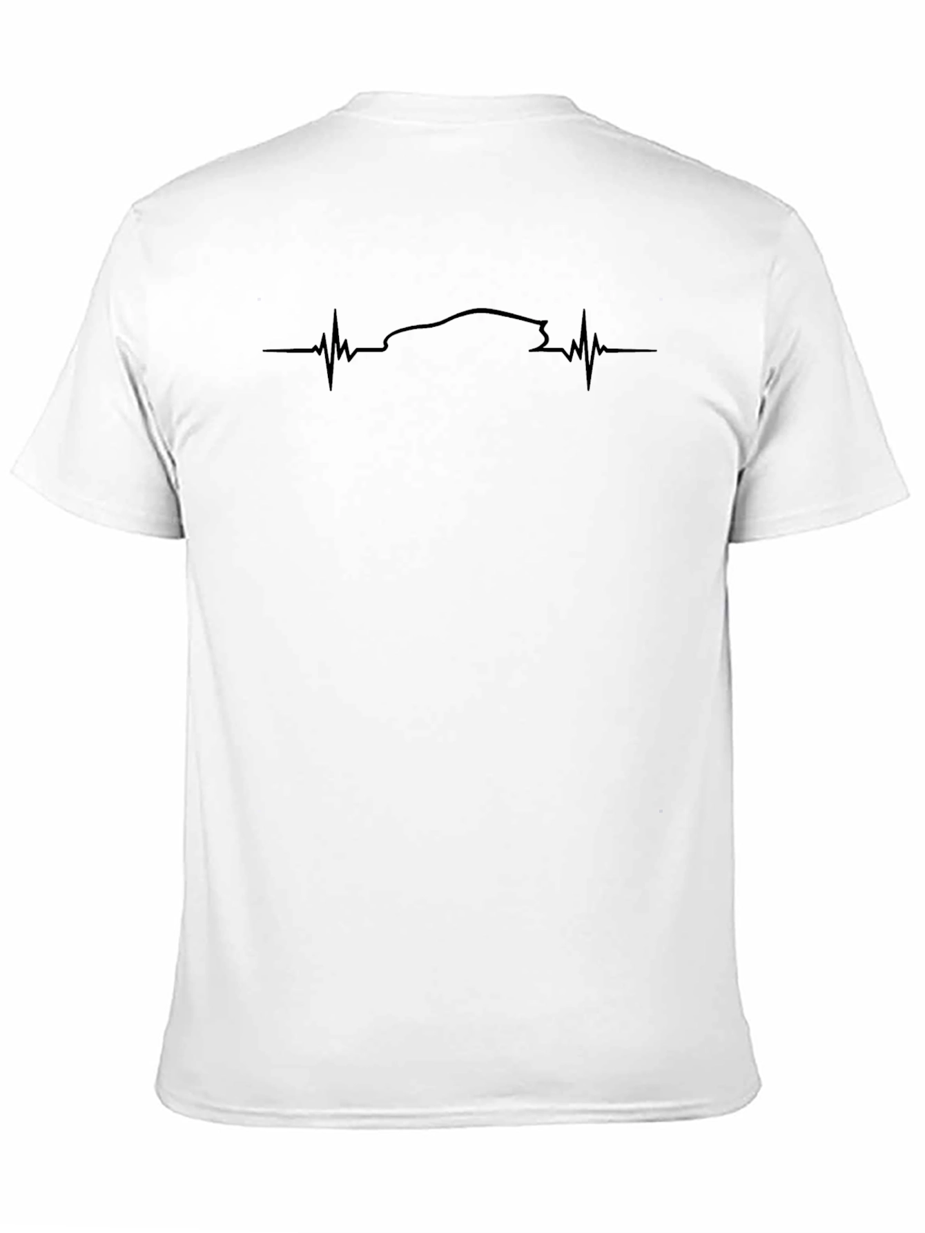 Car Heartbeat Graphic T-Shirt - Black