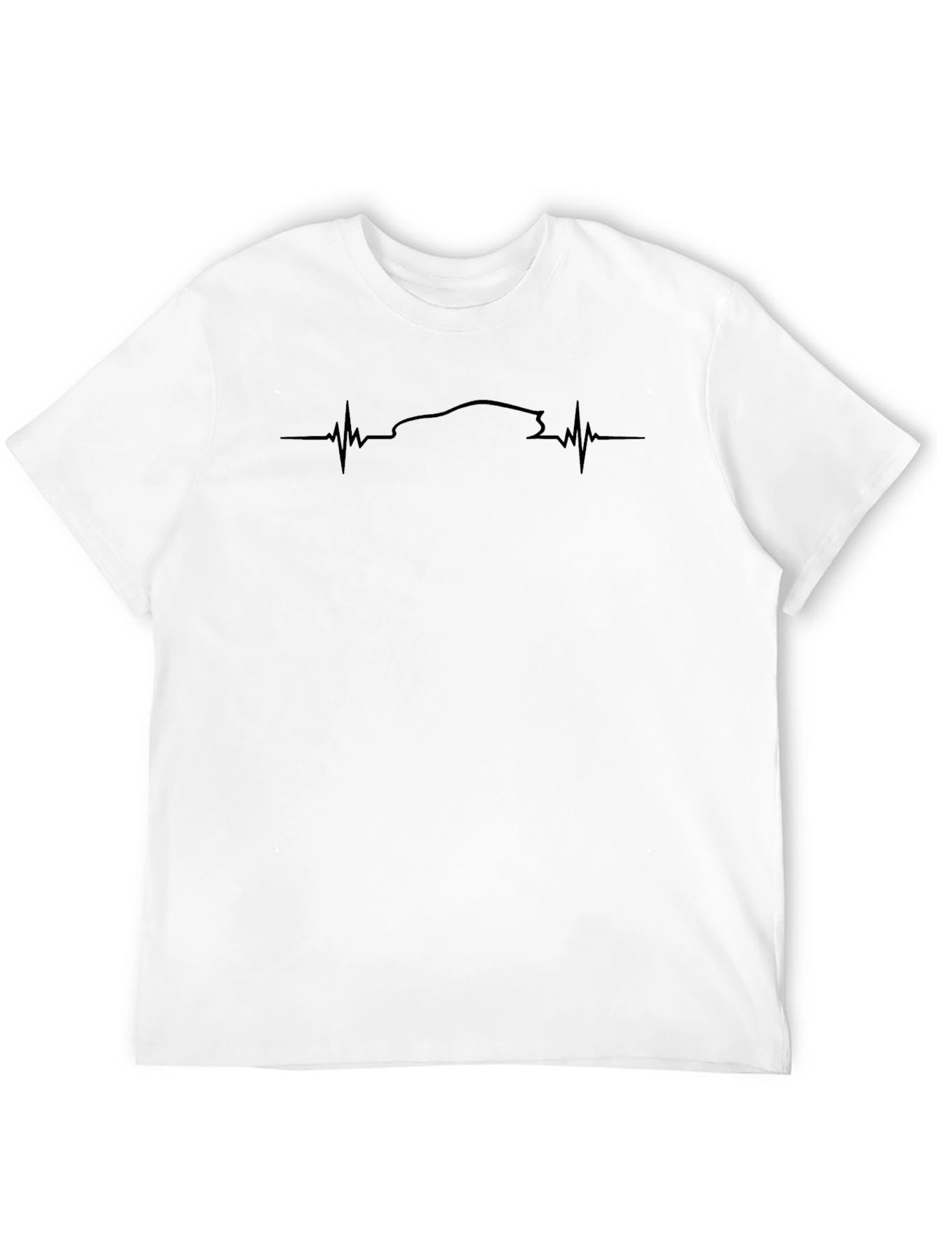 Car Heartbeat Graphic T-Shirt - Black