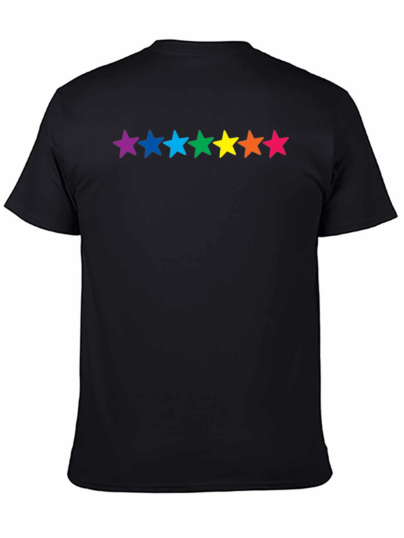 Rainbow Stars Black T-Shirt - Pride Fashion