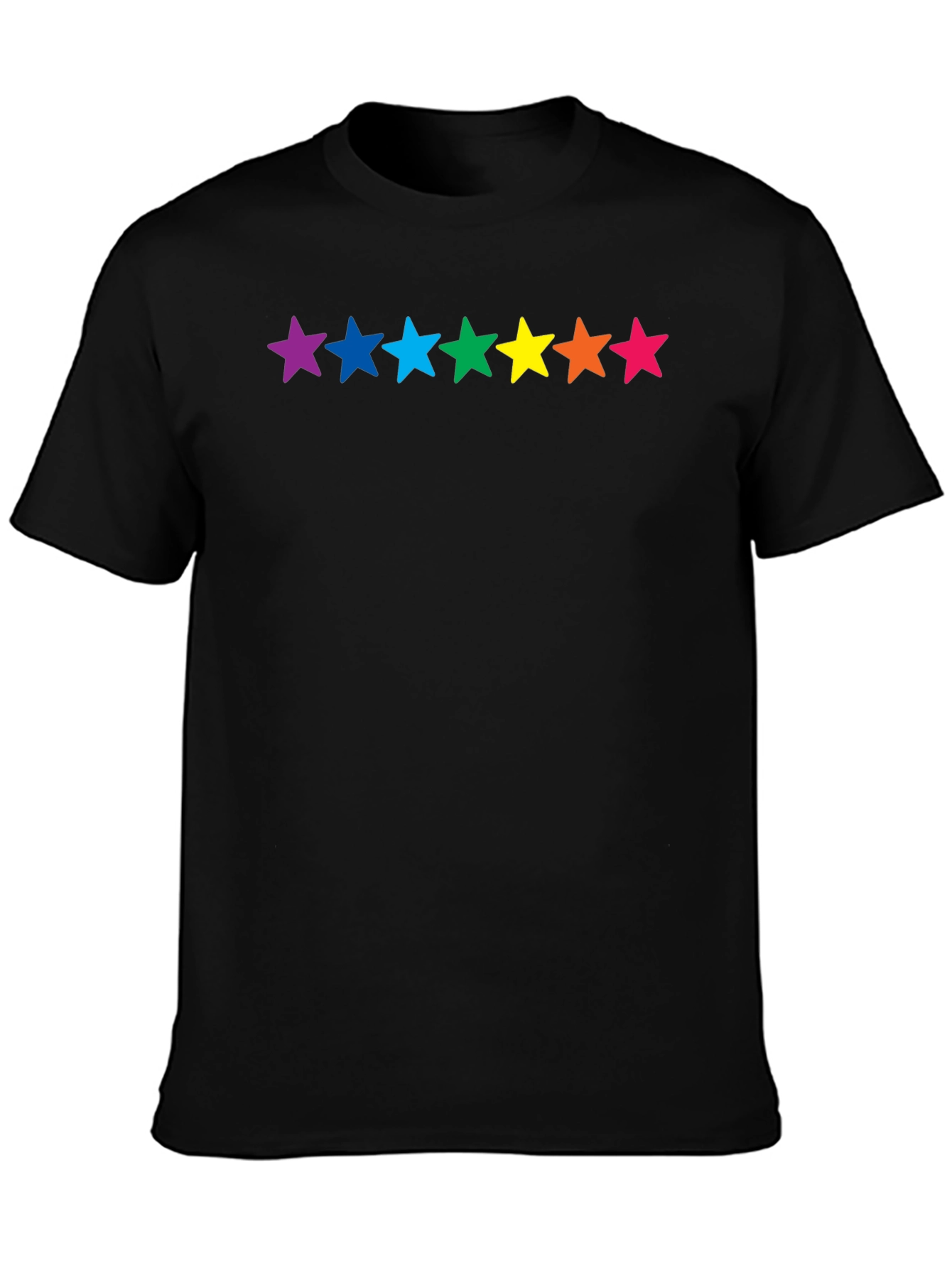 Rainbow Stars Black T-Shirt - Pride Fashion