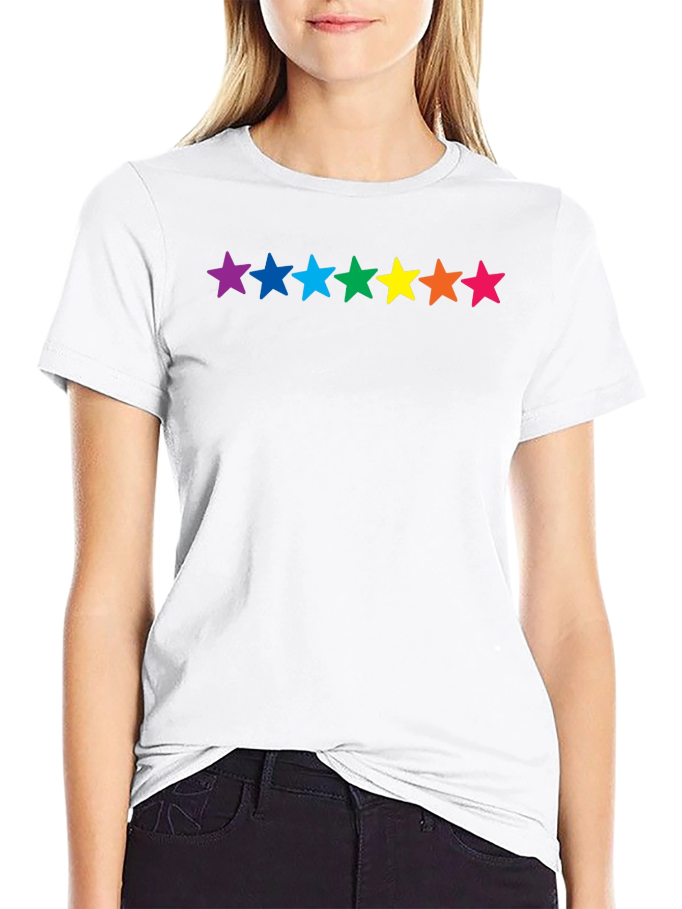 Rainbow Stars Black T-Shirt - Pride Fashion