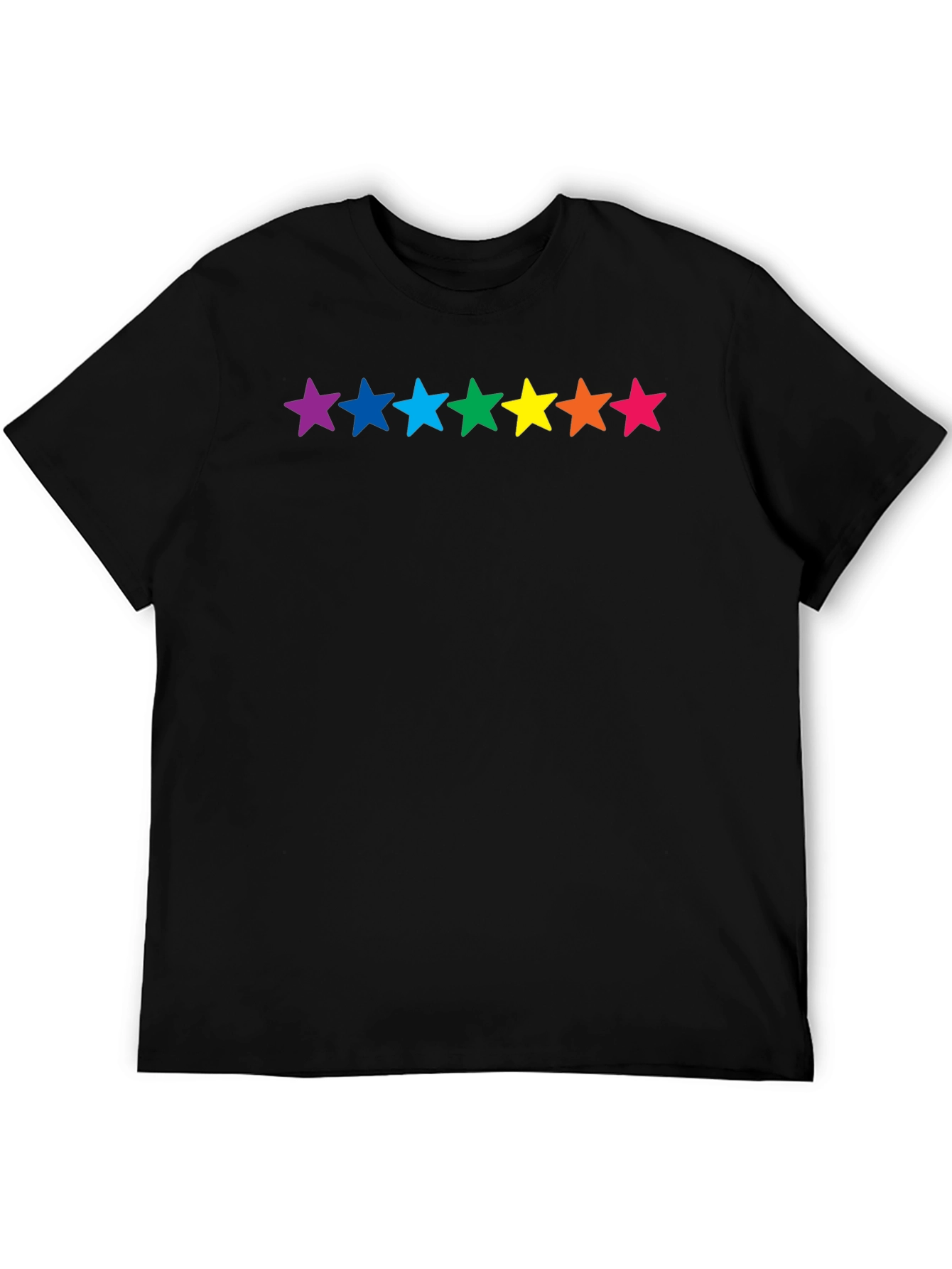 Rainbow Stars Black T-Shirt - Pride Fashion