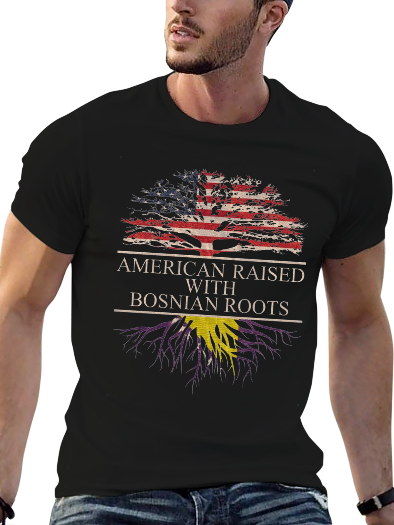 American Raised Bosnian Roots T-Shirt