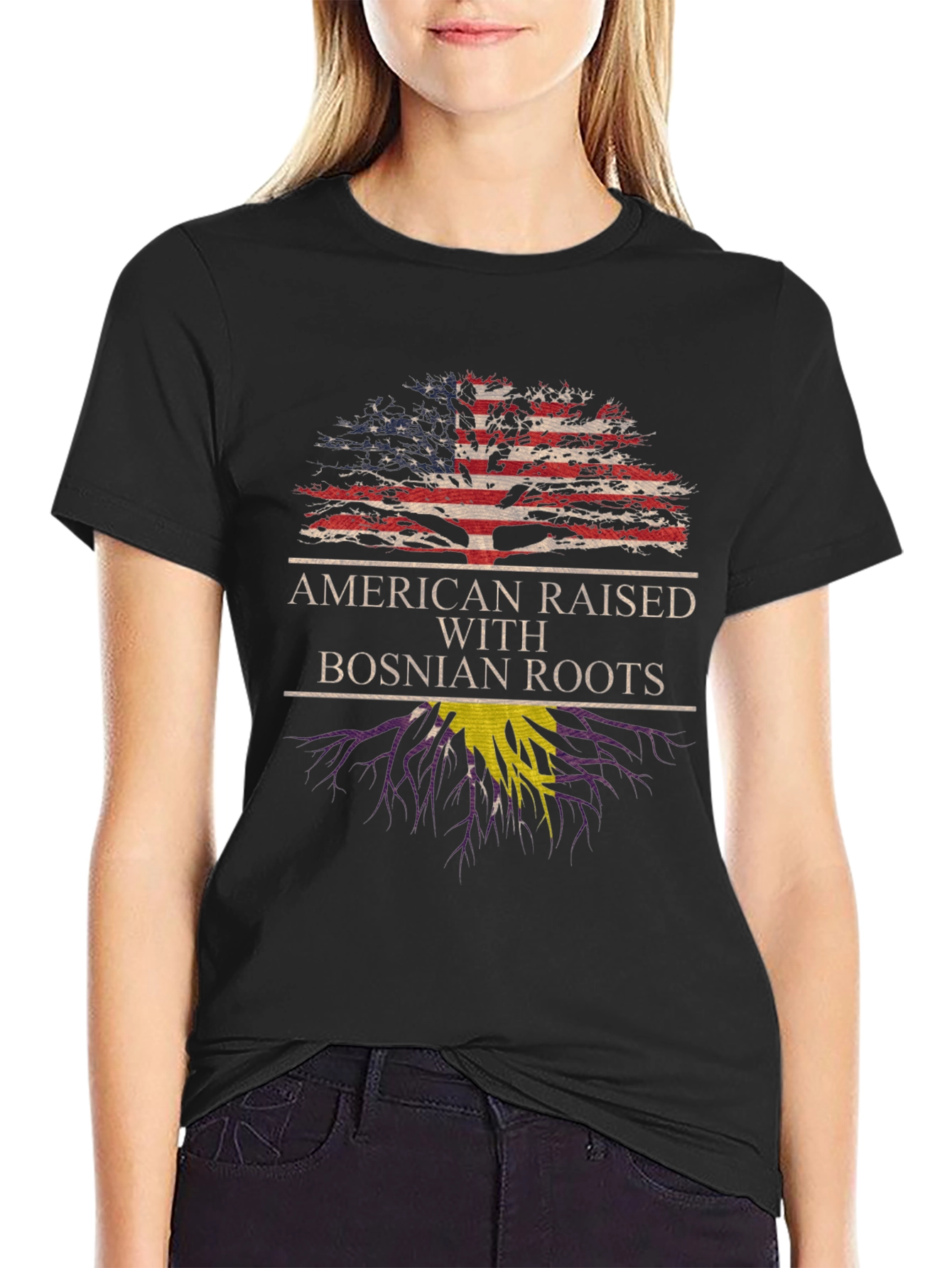 American Raised Bosnian Roots T-Shirt