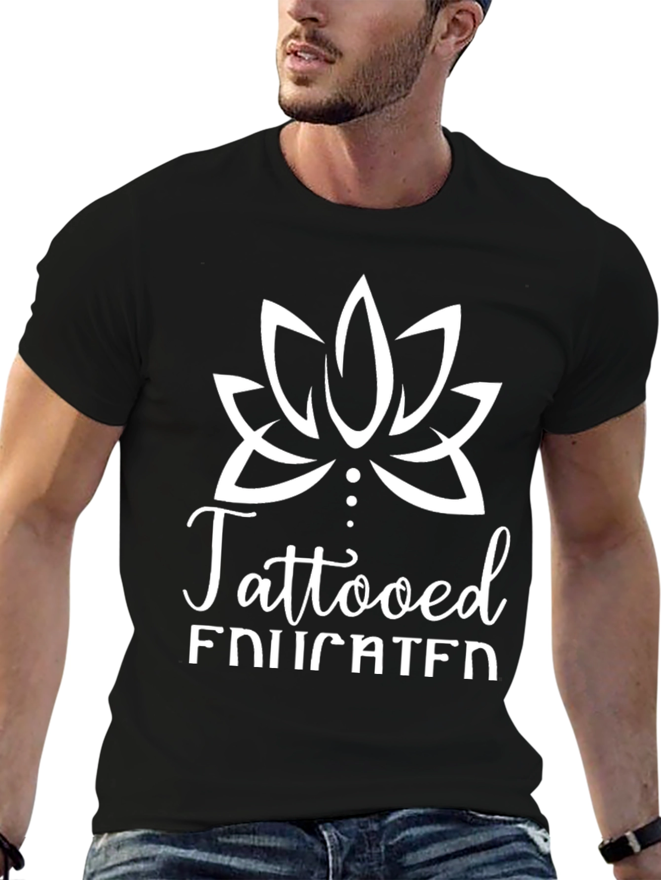 Tattooed Educated Graphic Tee - Black Casual T-Shirt