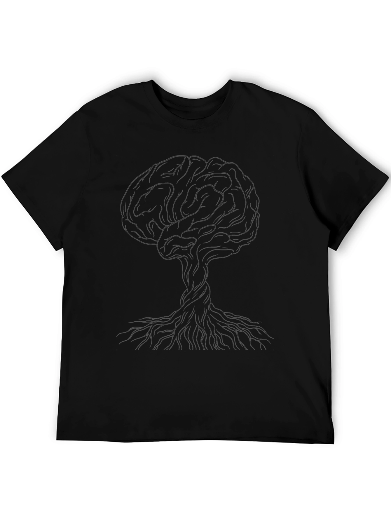 Brain Tree Graphic Tee - Black Cotton
