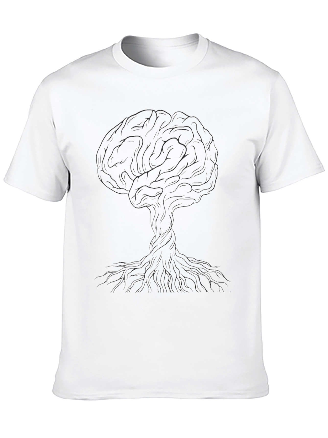 Brain Tree Graphic Tee - Black Cotton