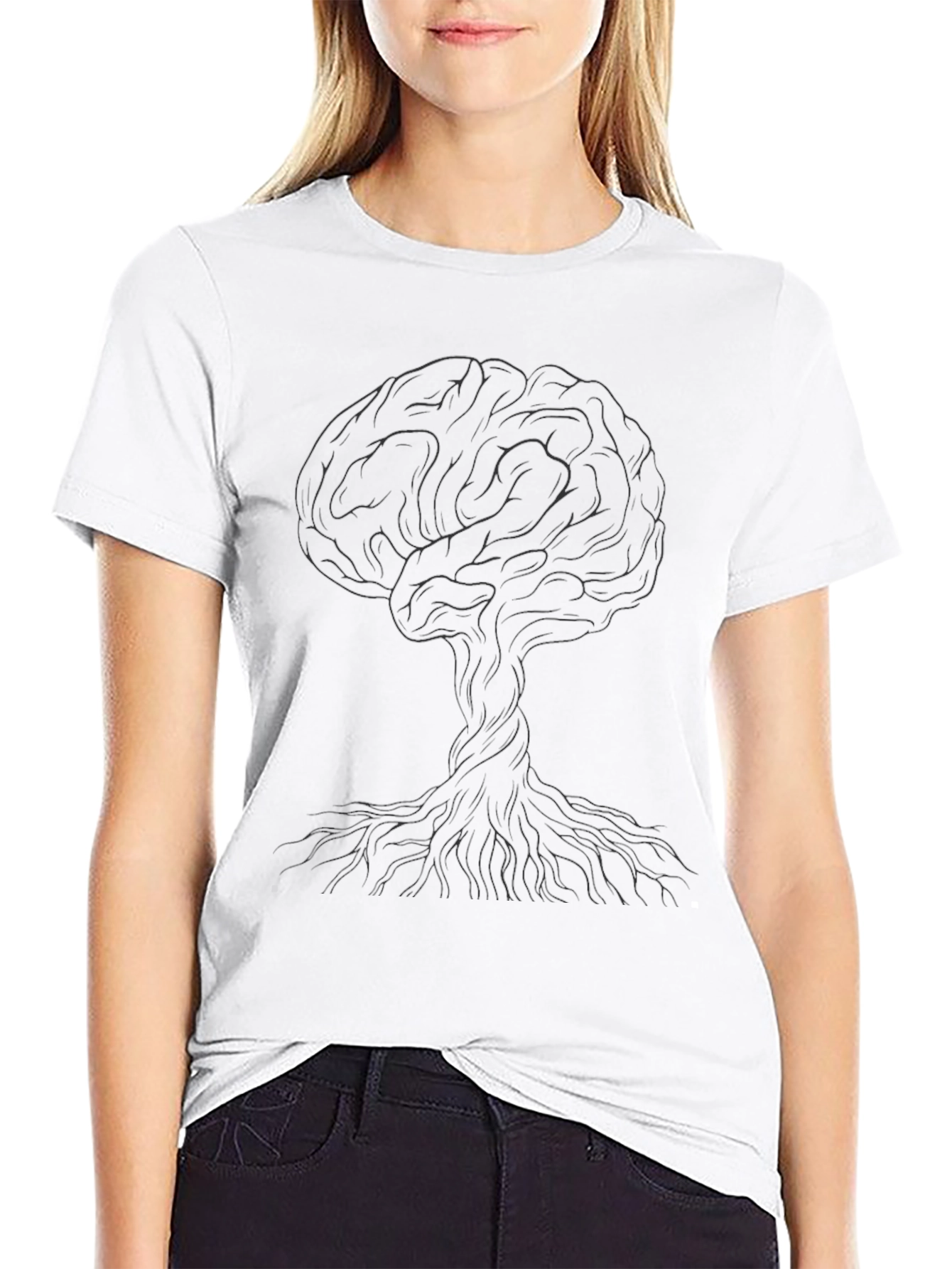 Brain Tree Graphic Tee - Black Cotton