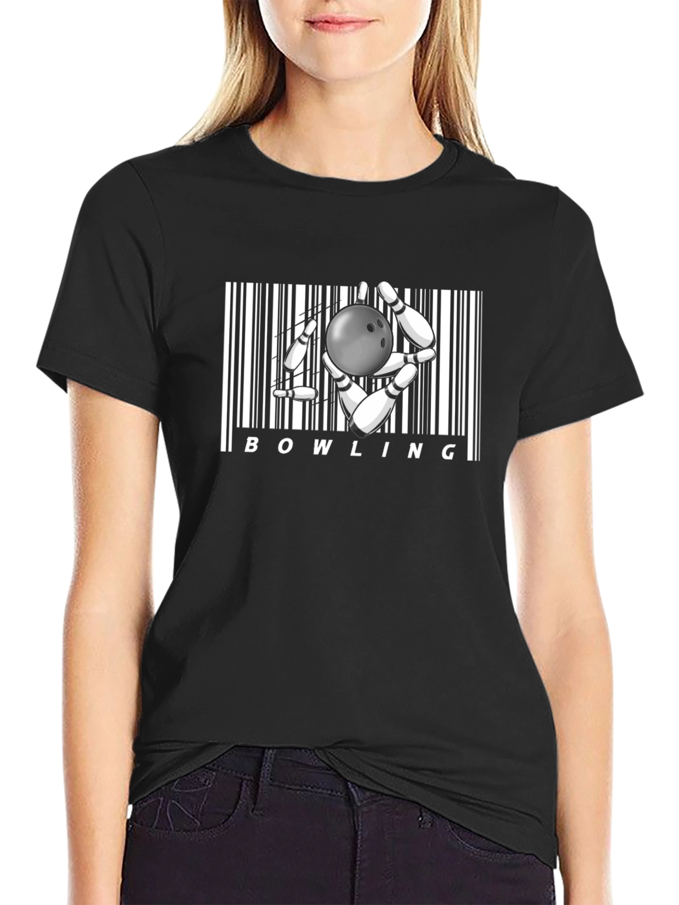 Bowling Barcode Graphic Tee - Strike Style