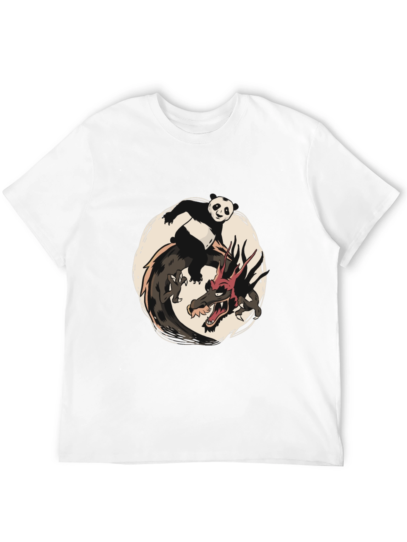 Panda and Dragon Graphic Tee - Unique Design