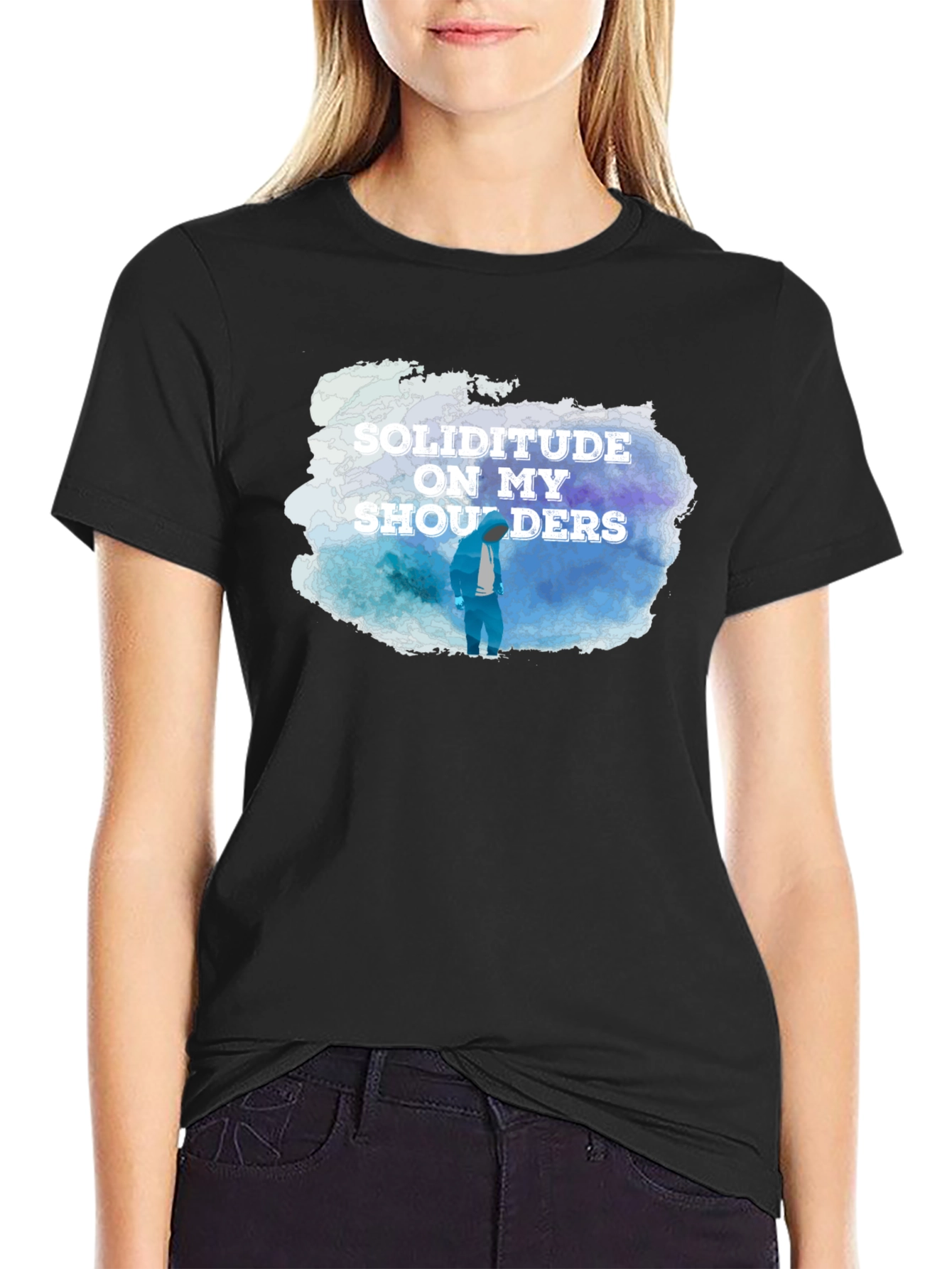 Soliditude T-Shirt - Black Graphic Tee