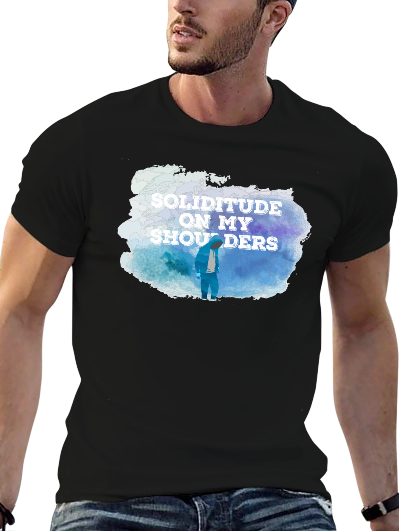 Soliditude T-Shirt - Black Graphic Tee