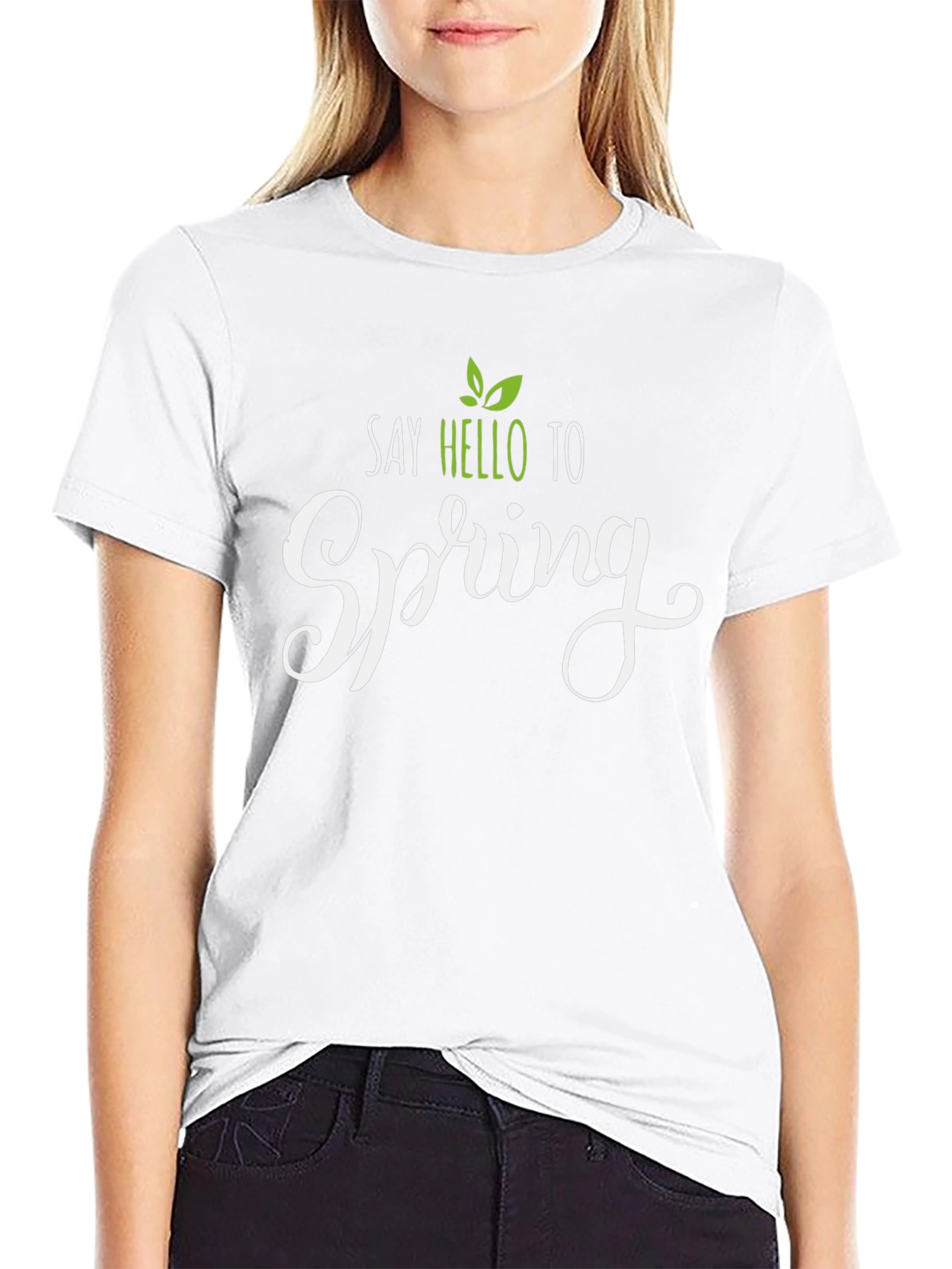 Say Hello to Spring Black T-Shirt