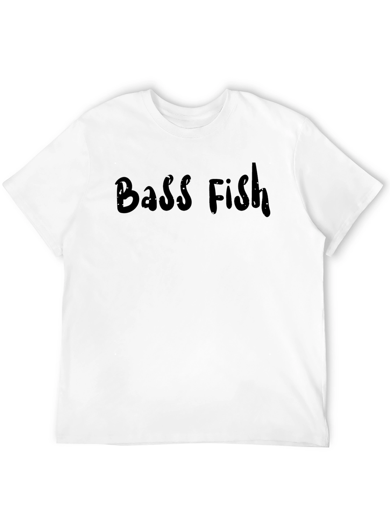 Bass Fish Graphic Tee - Black Crew Neck T-Shirt