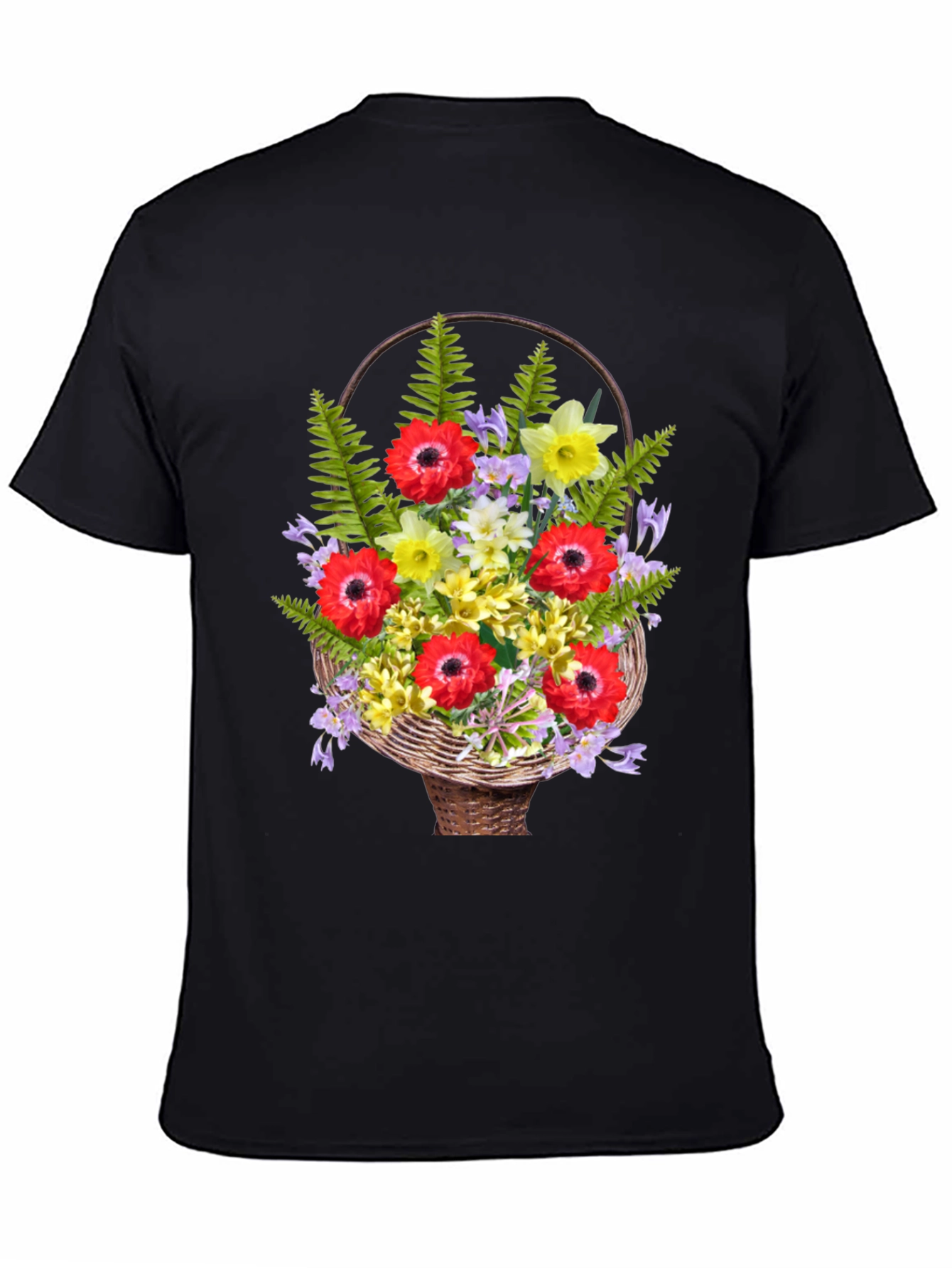 Floral Basket Graphic Tee - Stylish Casual Wear