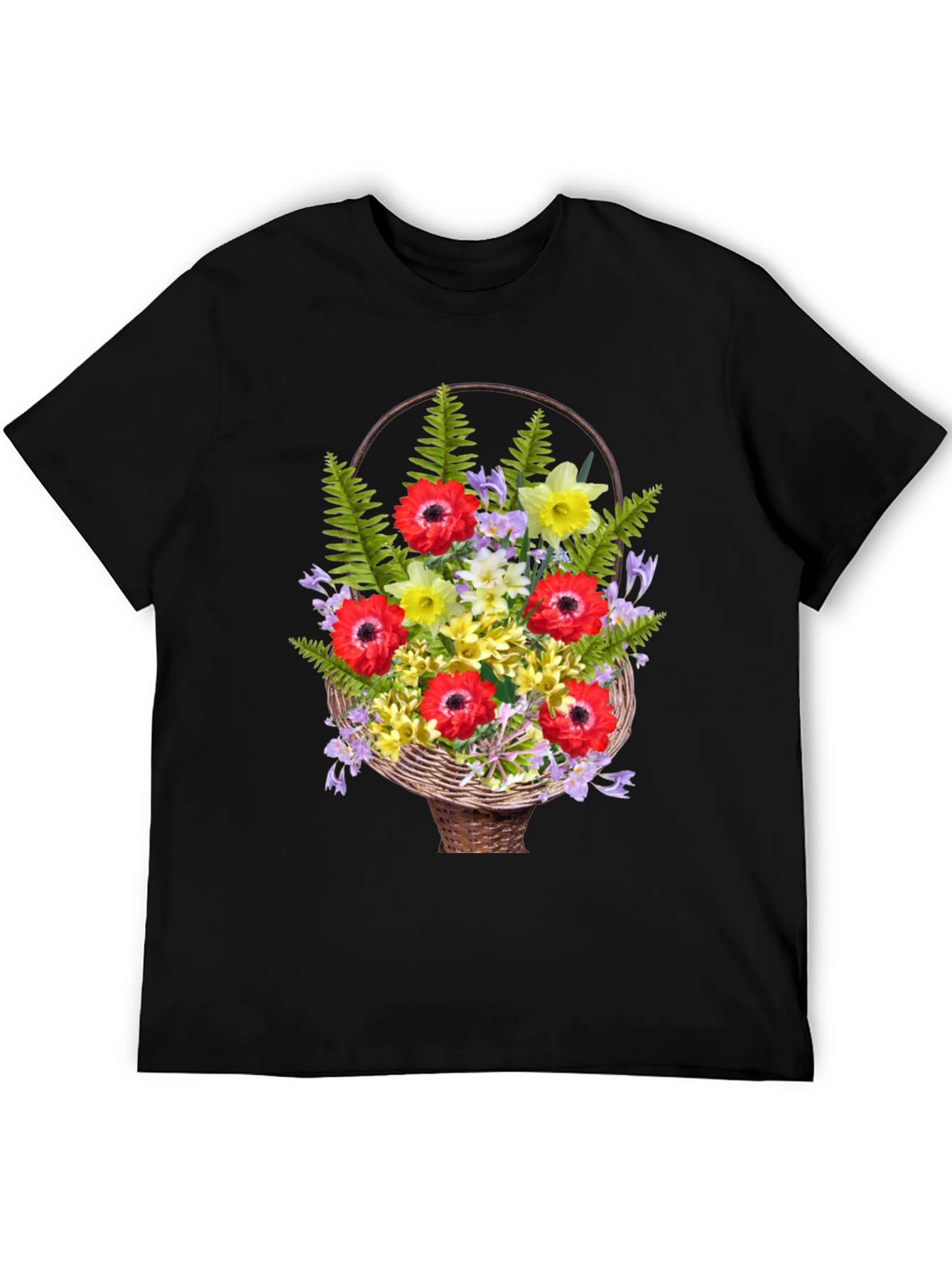 Floral Basket Graphic Tee - Stylish Casual Wear