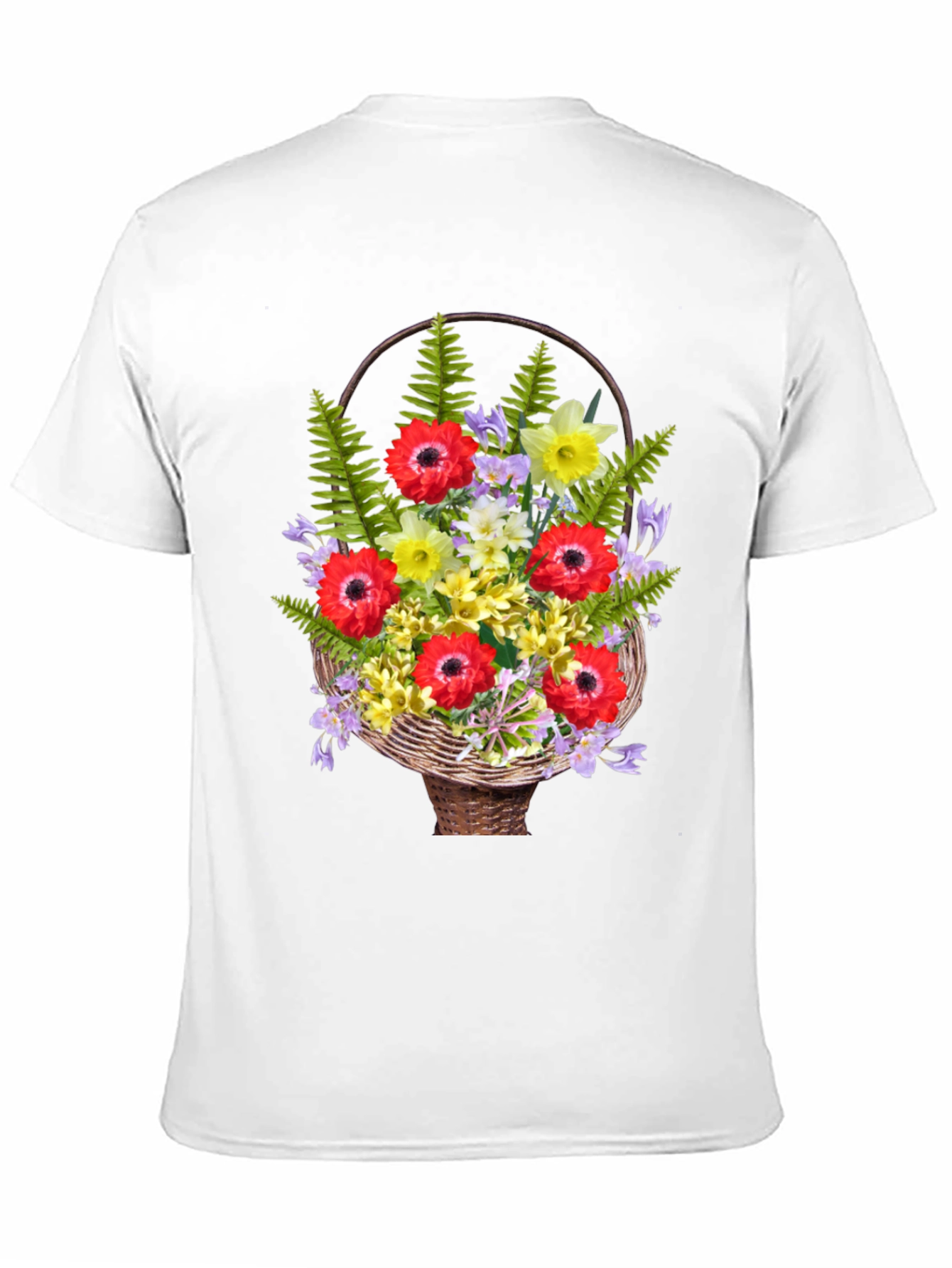 Floral Basket Graphic Tee - Stylish Casual Wear