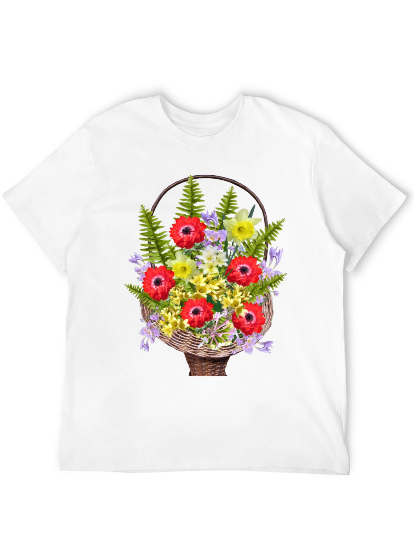 Floral Basket Graphic Tee - Stylish Casual Wear