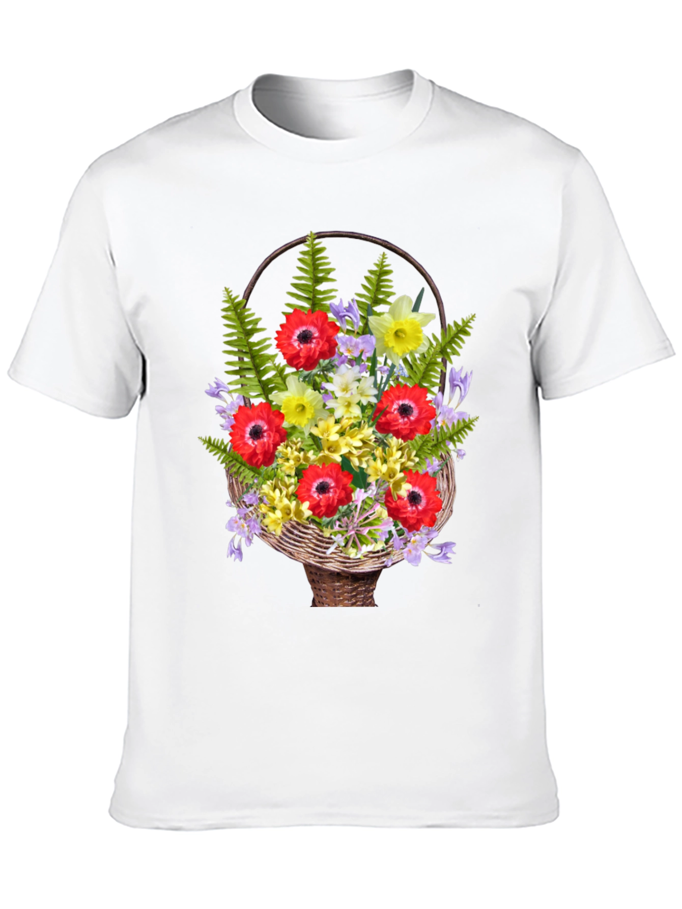 Floral Basket Graphic Tee - Stylish Casual Wear