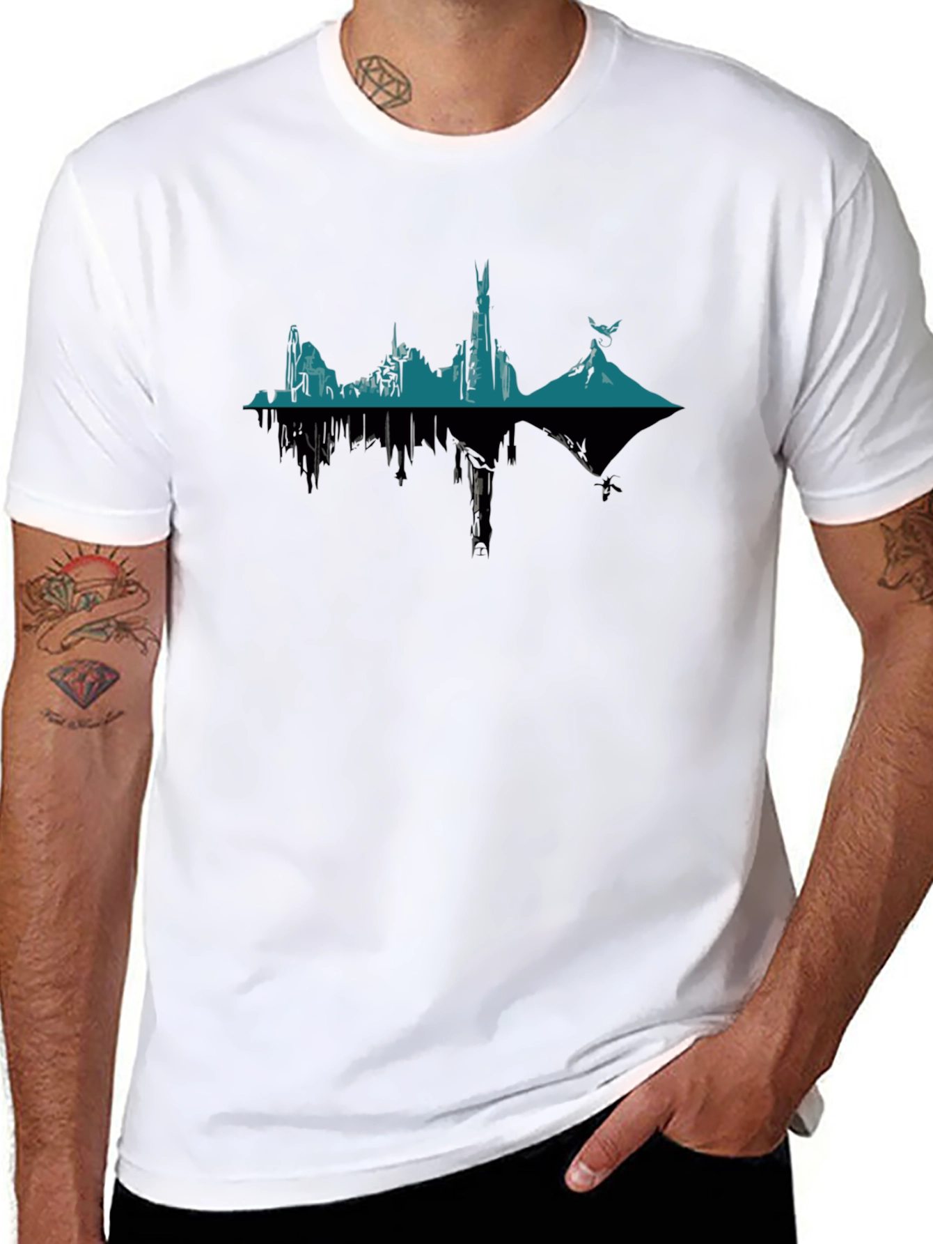 Mirror Image Fantasy Landscape Graphic Tee