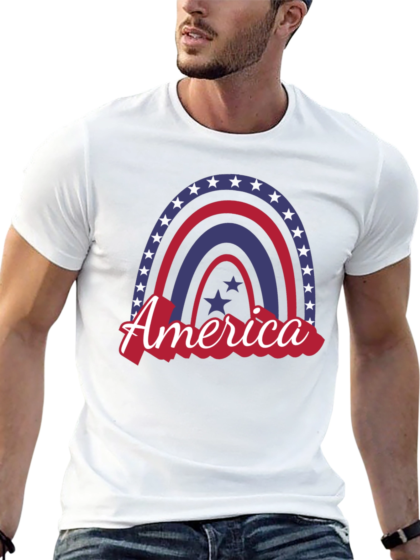 Patriotic Rainbow America Graphic Tee