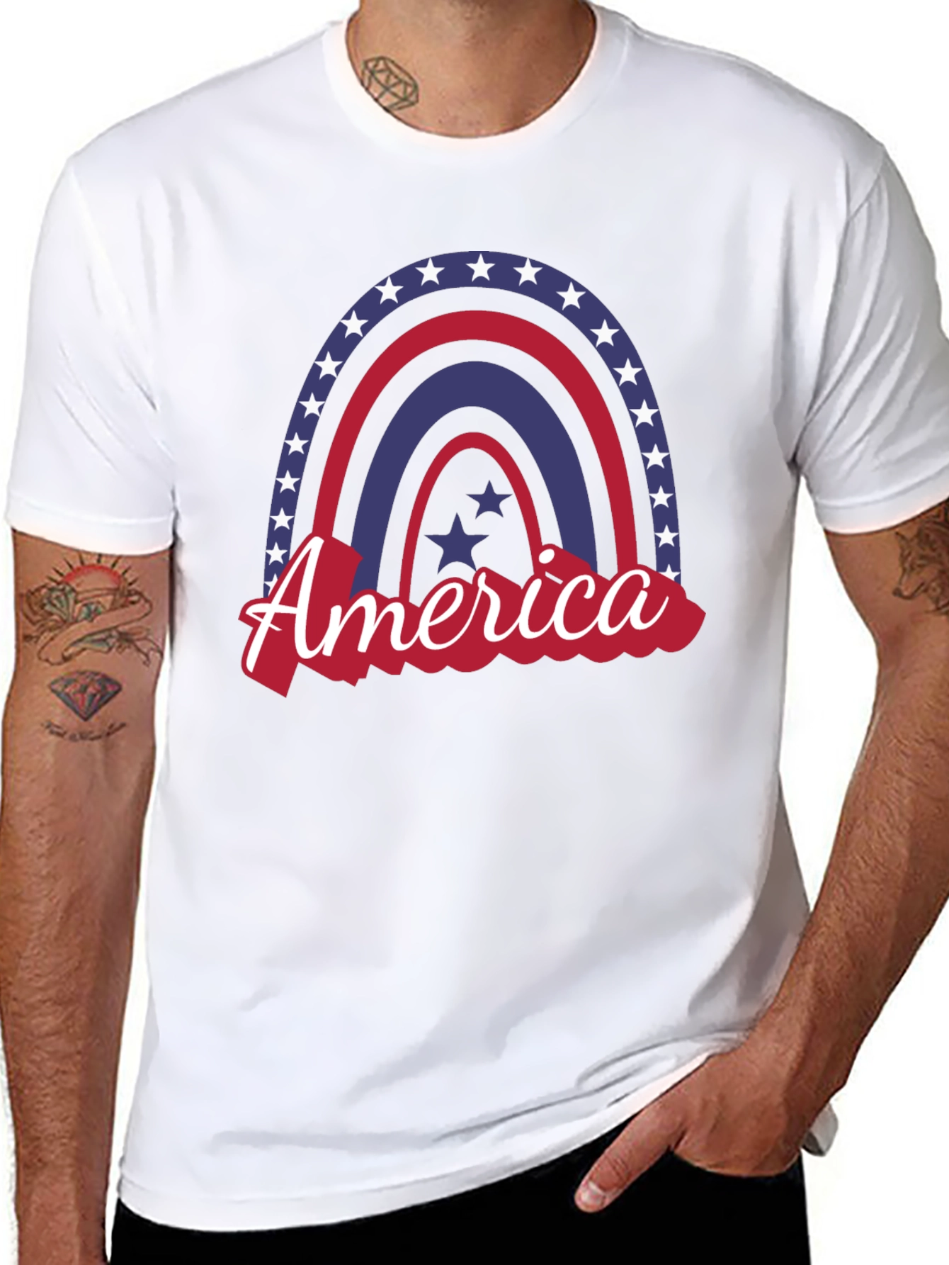 Patriotic Rainbow America Graphic Tee