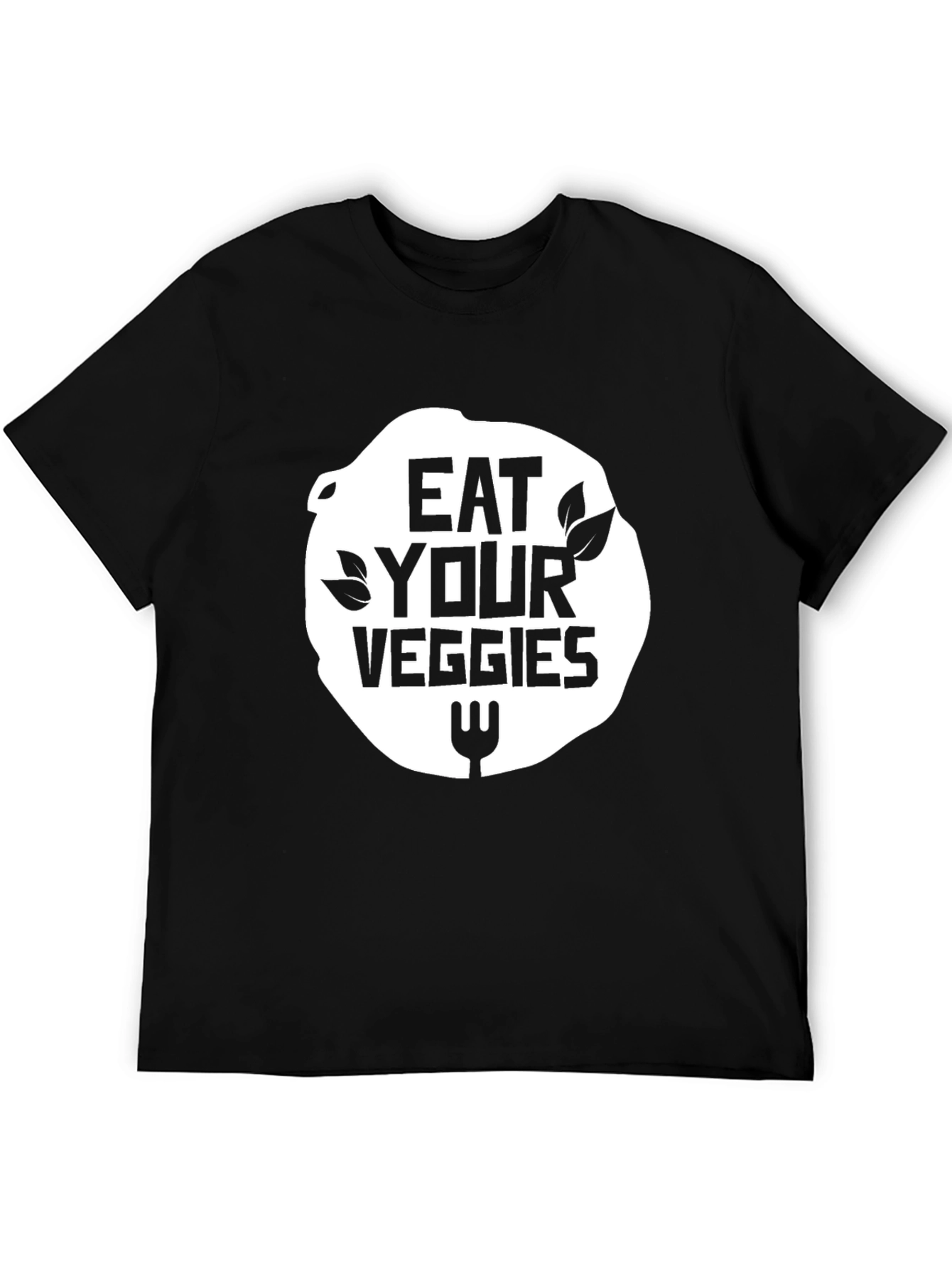 Eat Your Veggies Black T-Shirt Vegan Foodie