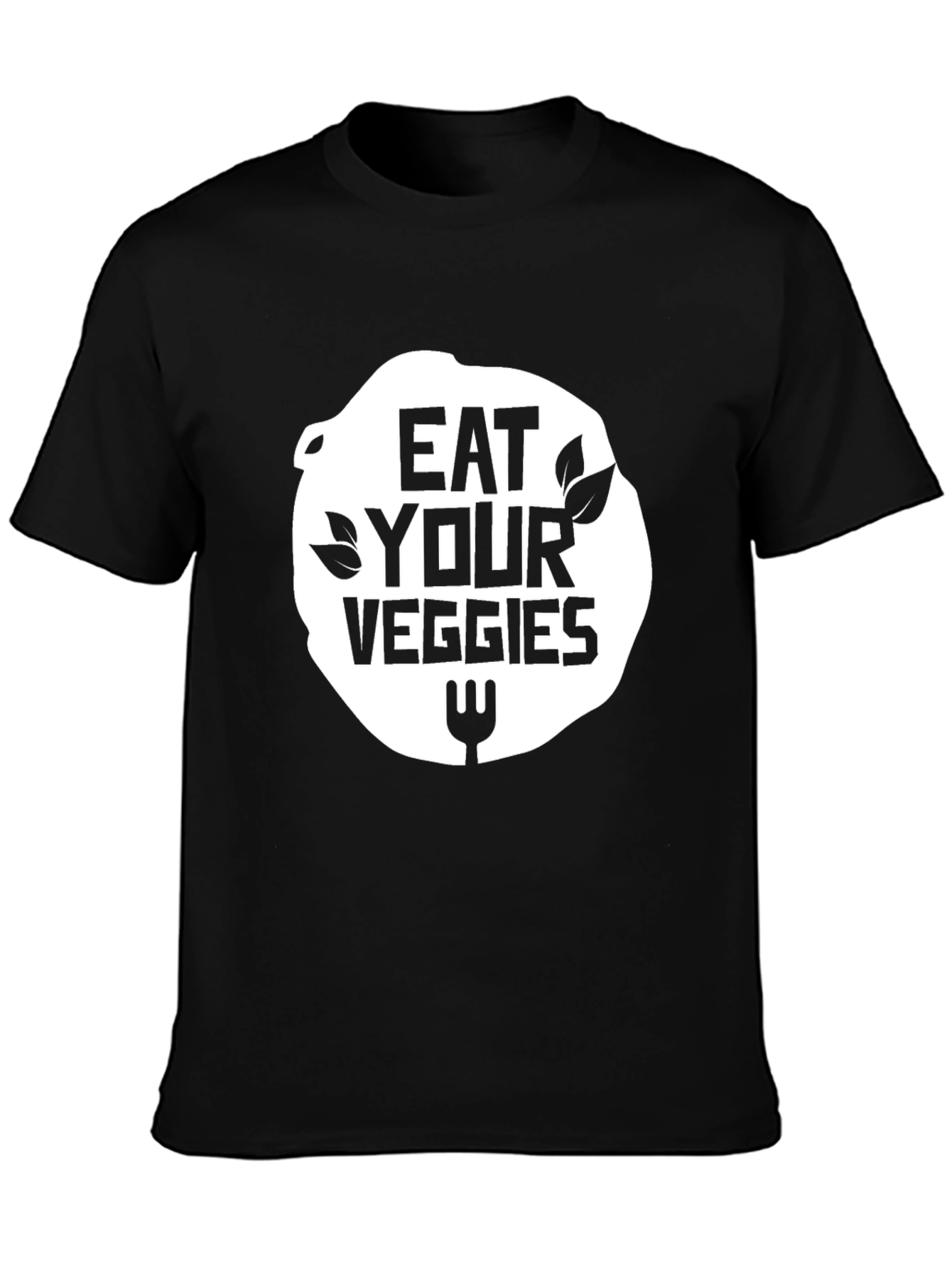 Eat Your Veggies Black T-Shirt Vegan Foodie